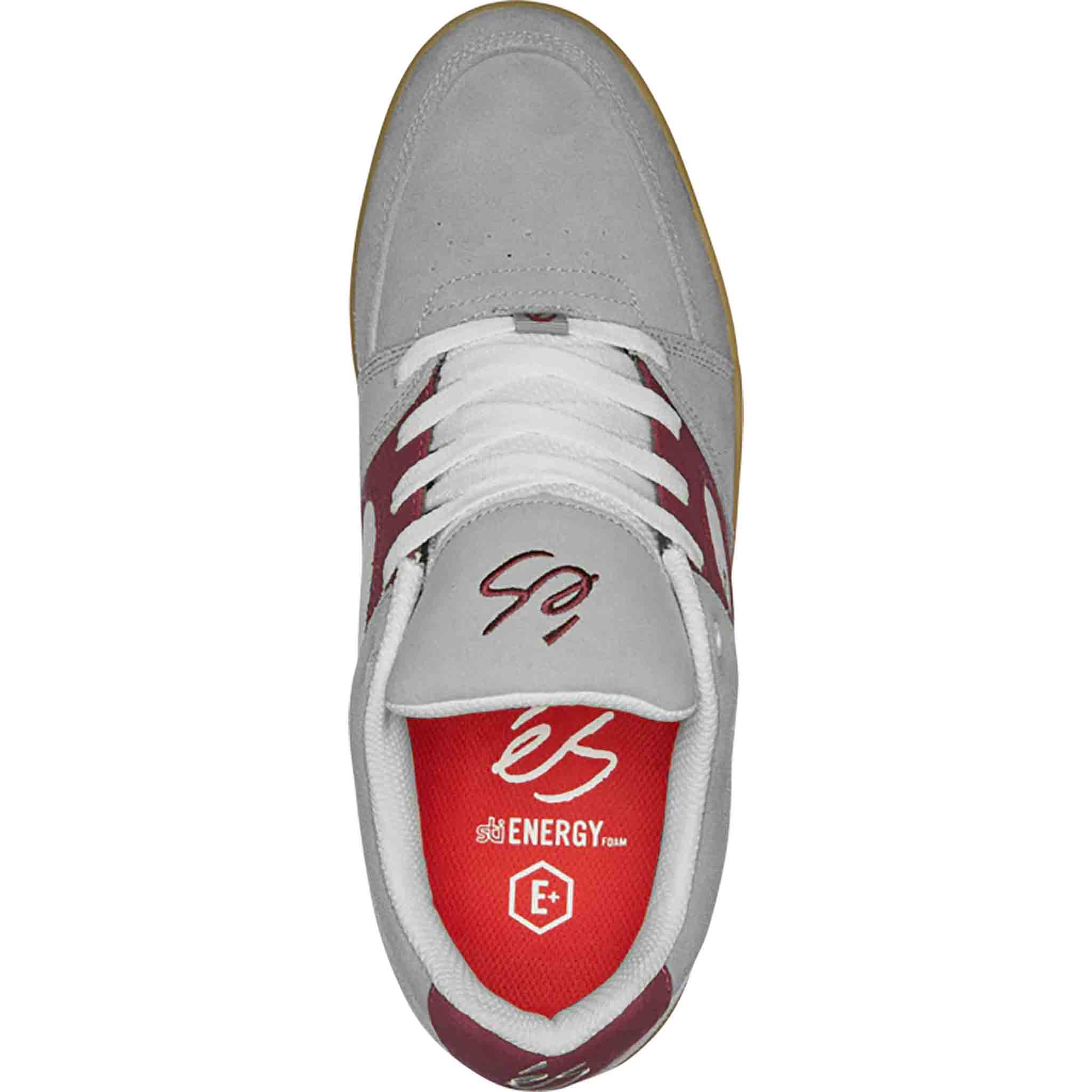 Es Accel Slim Grey Burgundy Shoes