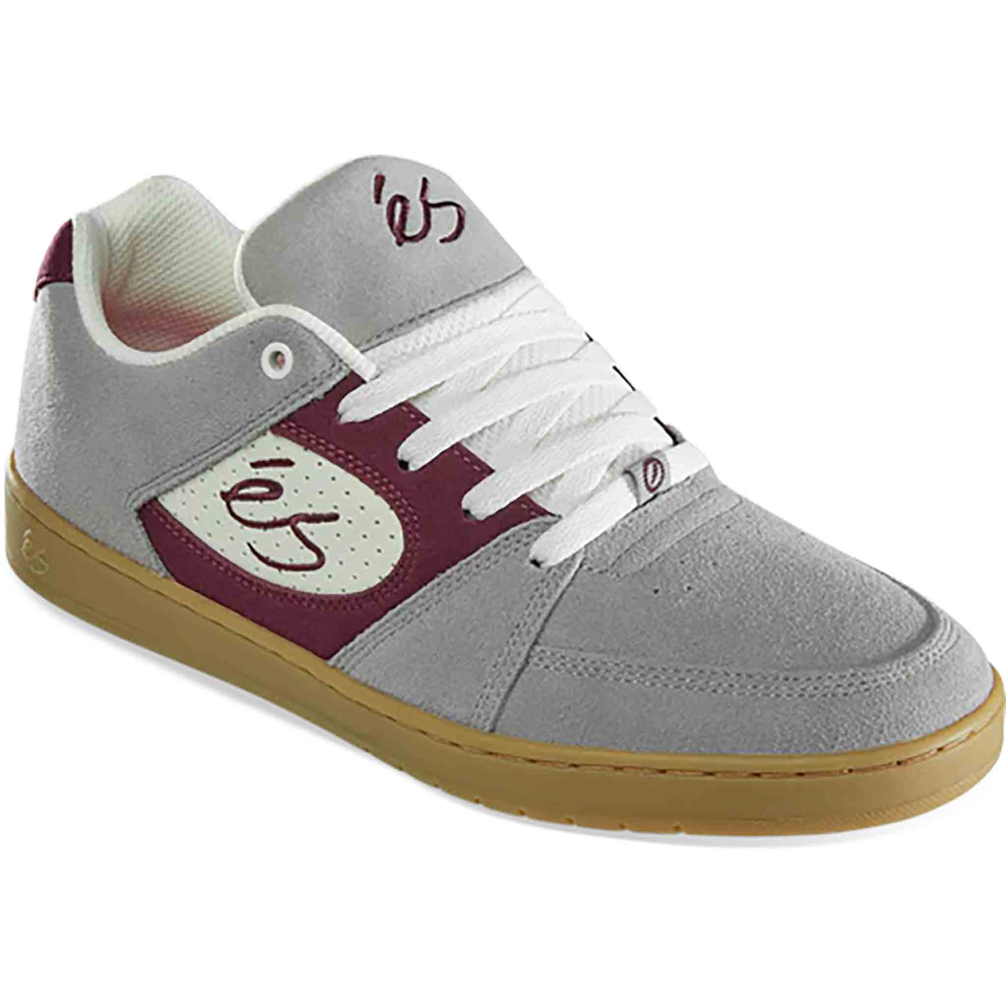 Es Accel Slim Grey Burgundy Shoes