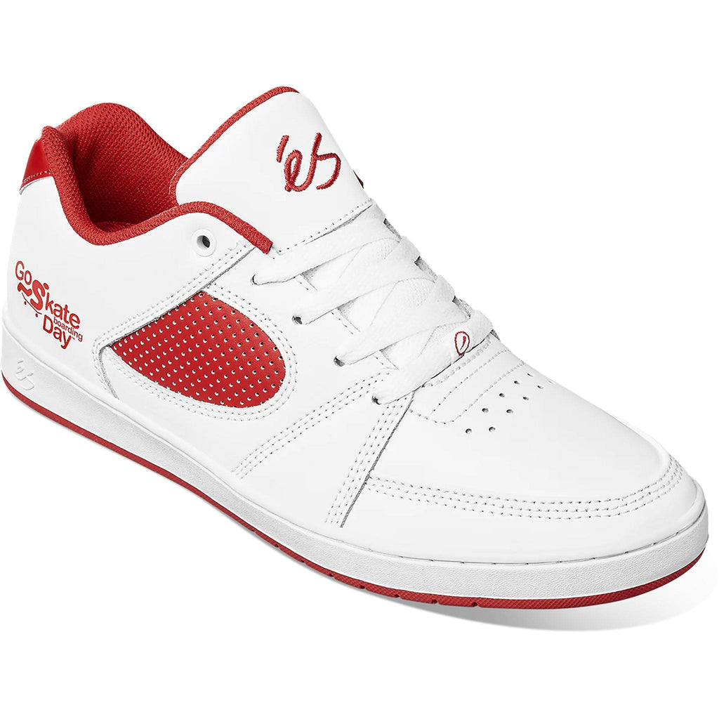 Es Accel Slim x Go Skateboarding Day White Red Shoes