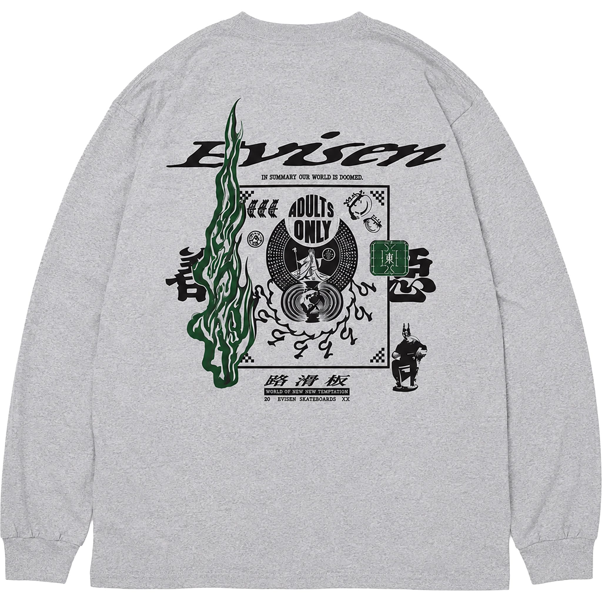 Evisen Neo Adults Only Long Sleeve Tee Heather Grey T Shirt