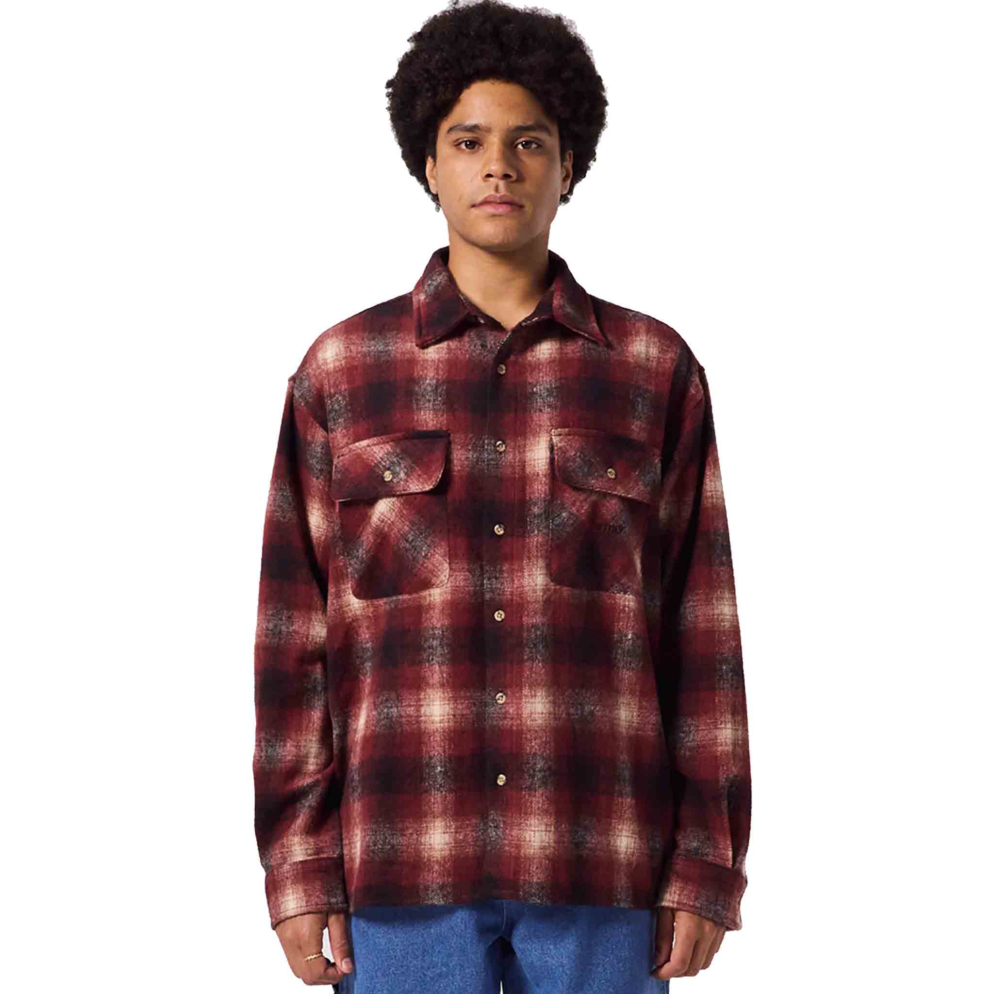 Former Manners Long Sleeve Flannel Red Button Up