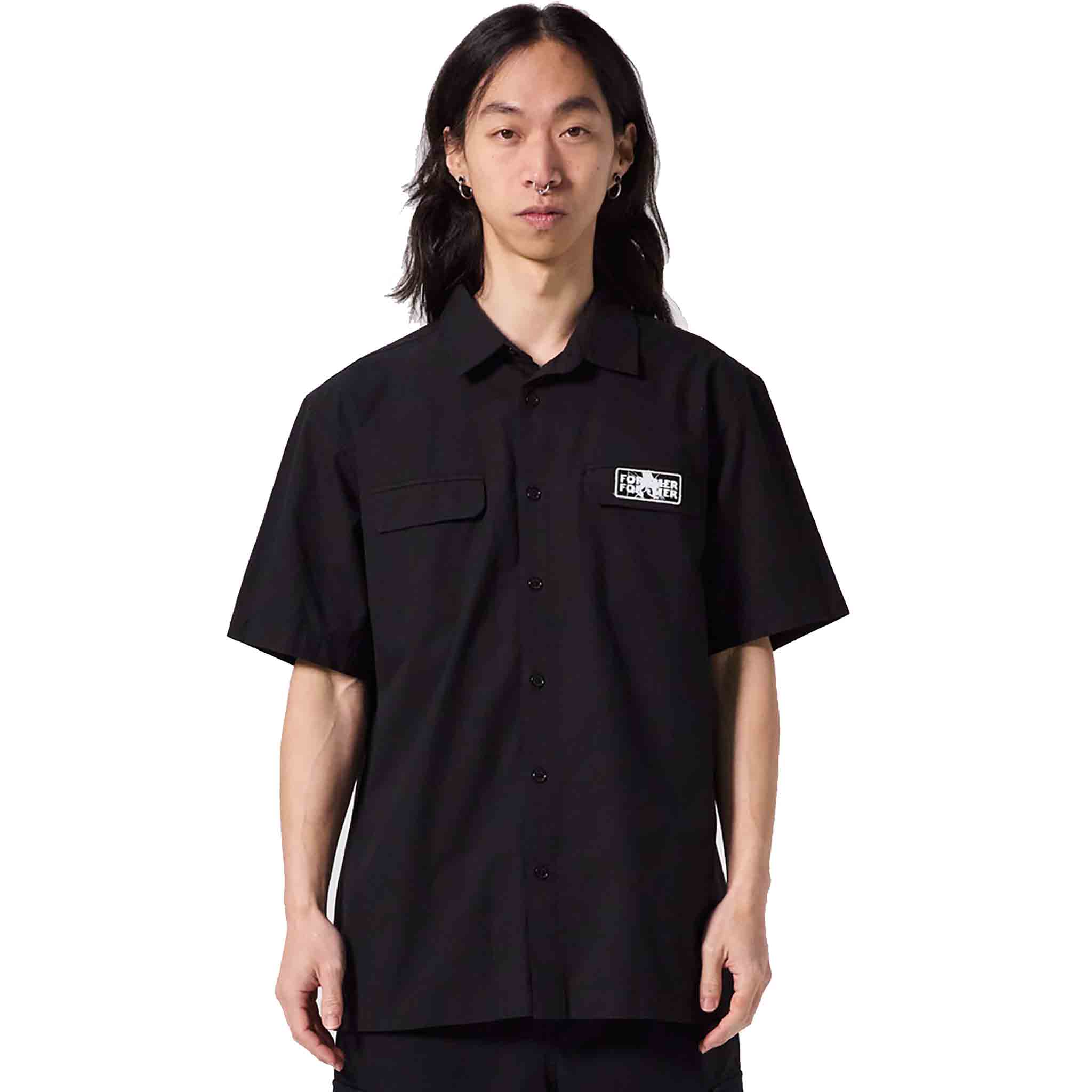 Former Splinter Work Short Sleeve Shirt Black Button Up