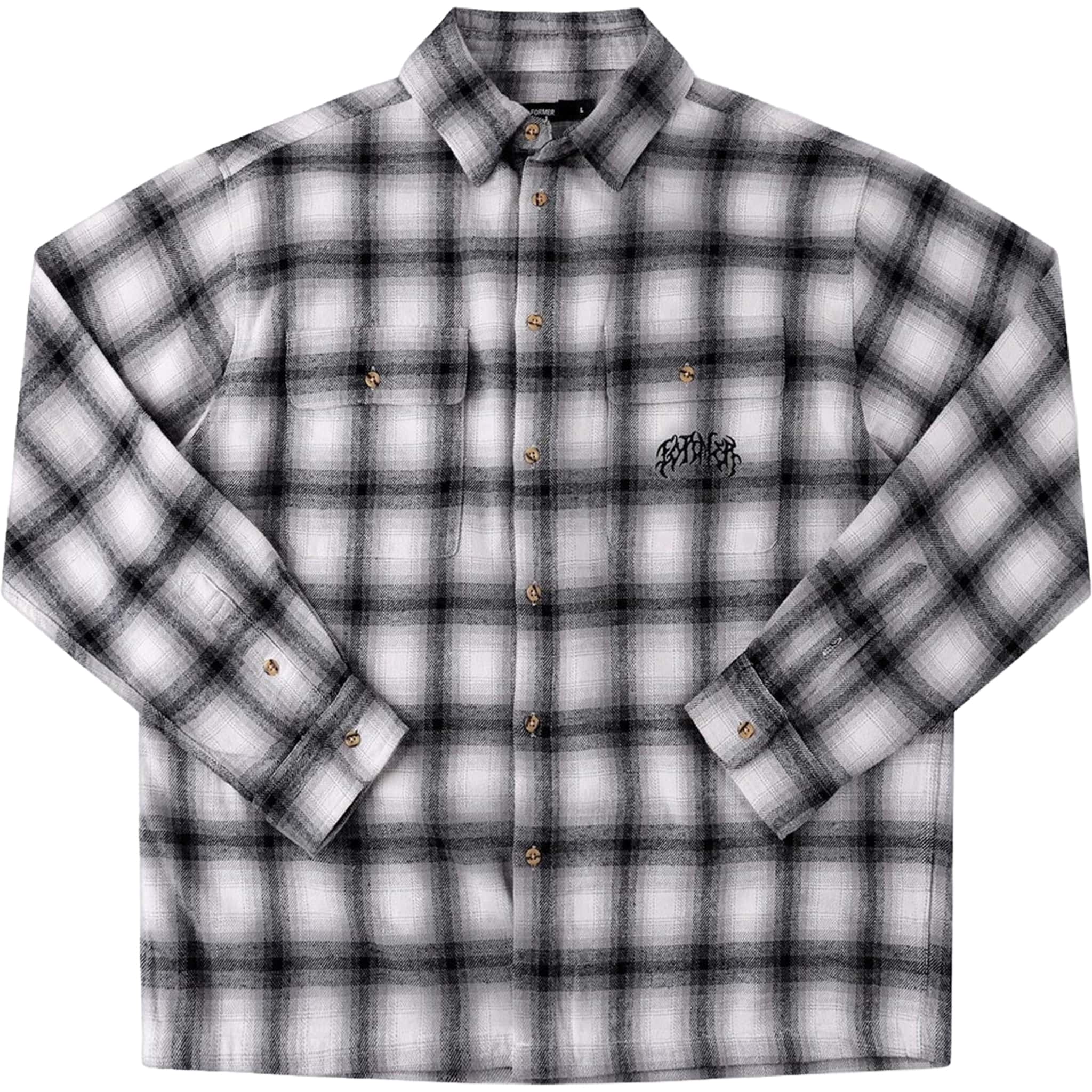 Former Vivian Flannel LS Shirt Grey Button Up