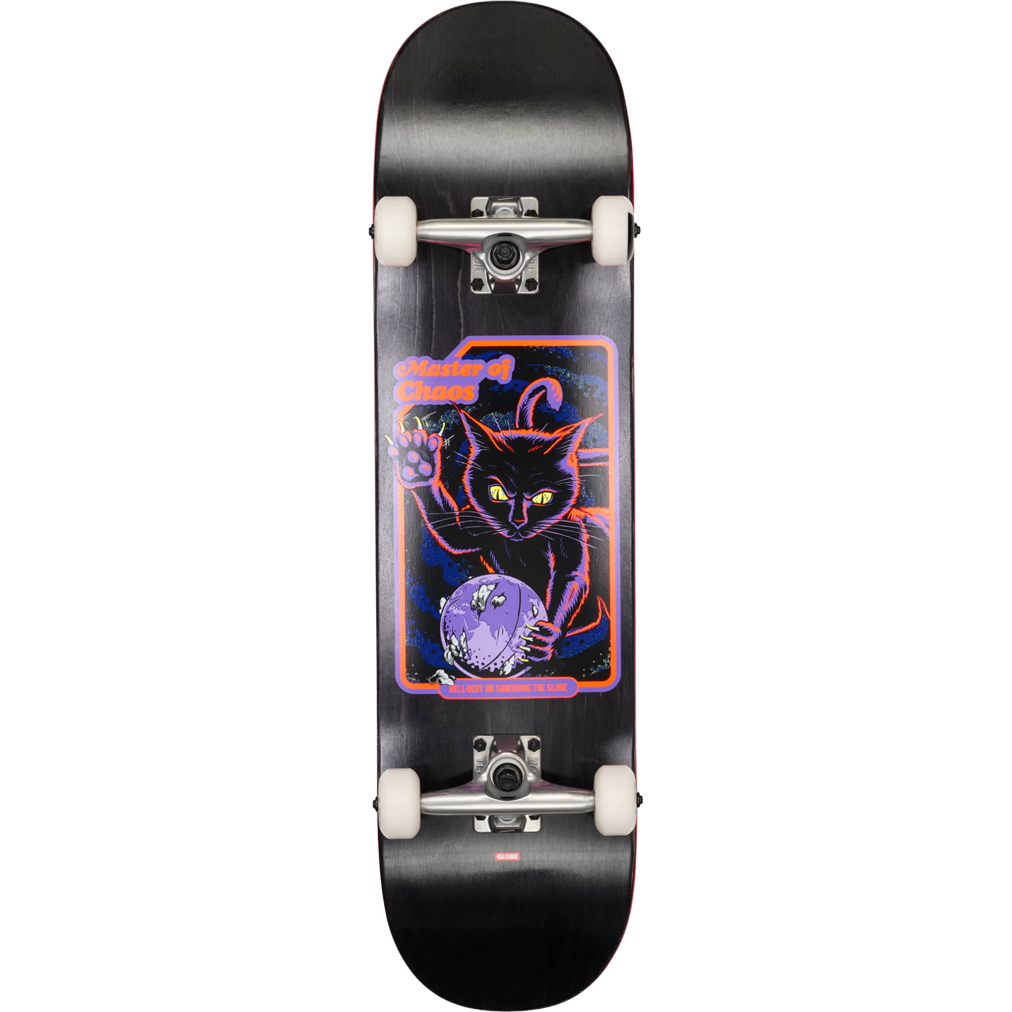 Globe G1 Master of Chaos Skateboard Complete Black Cat 8" Skateboard Complete