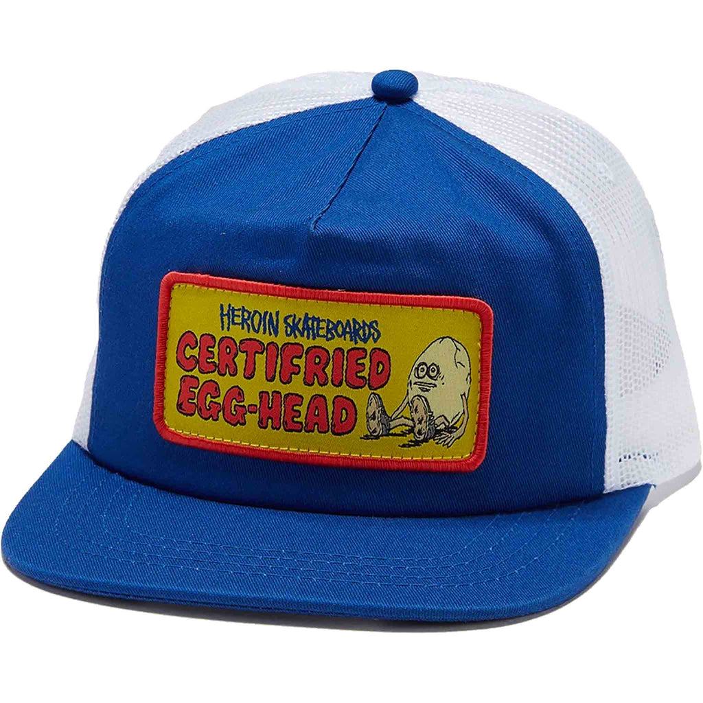 Heroin Skateboards Certifried Trucker Hat Blue White Hats