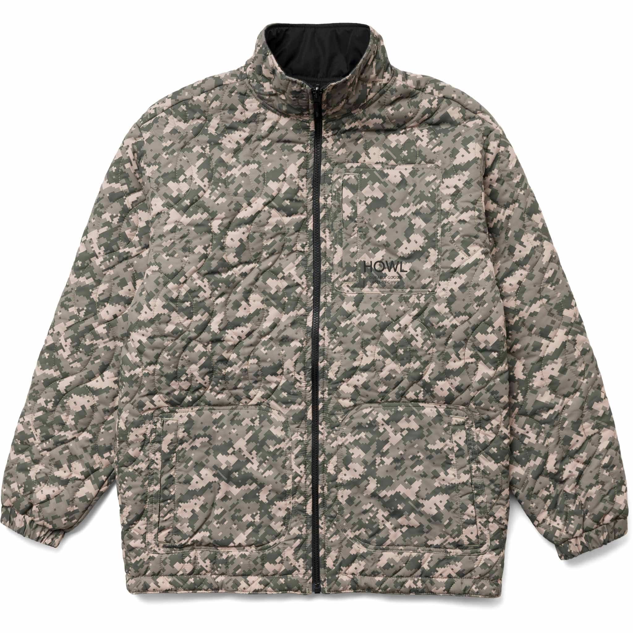 Howl Reversible Coaches Jacket 2026 Black Camo Mens Snowboard Coat