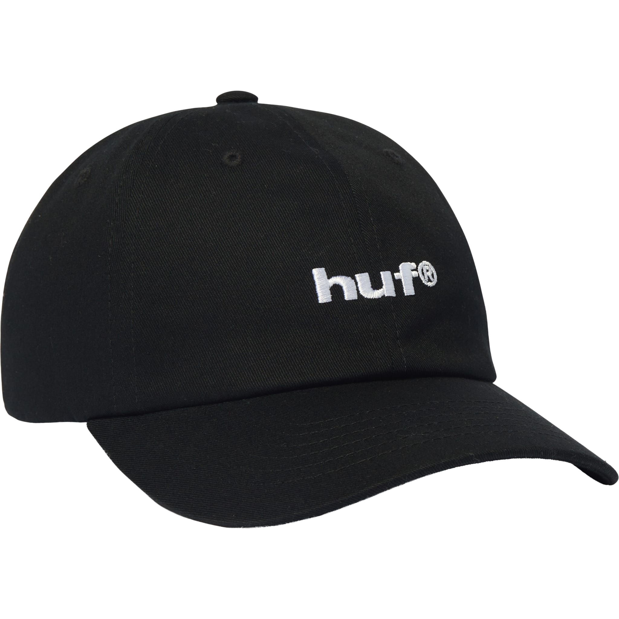 Huf 89 Embroidered 6 Panel CV Hat Black White Hats
