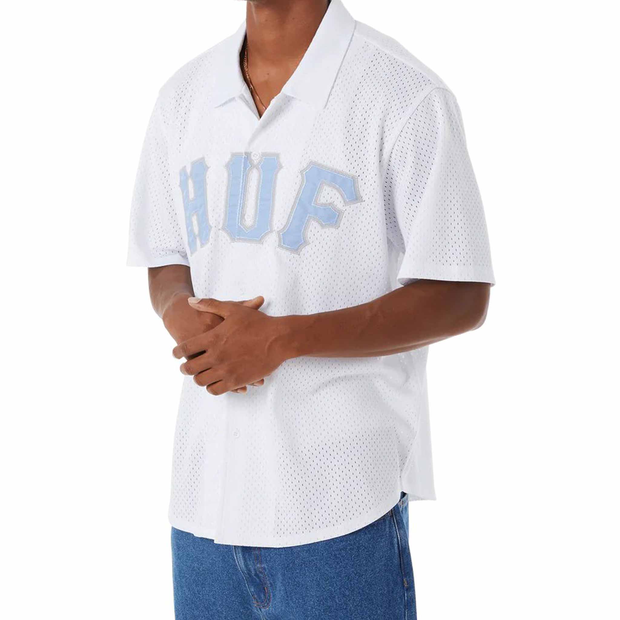 Huf Arch Mesh Button Up White Button Up
