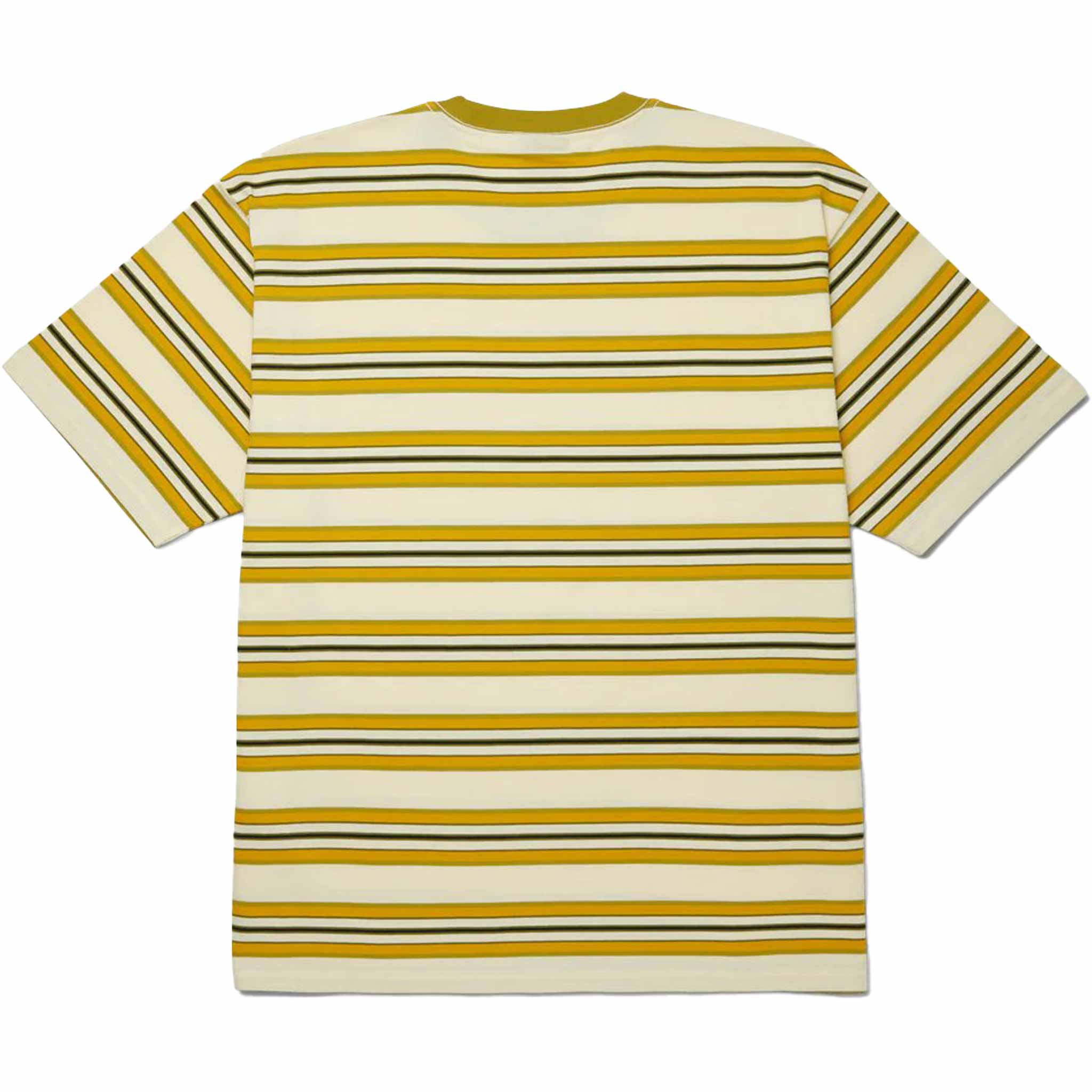 Huf Big Block Stripe Boxy Top Pale Yellow T Shirt