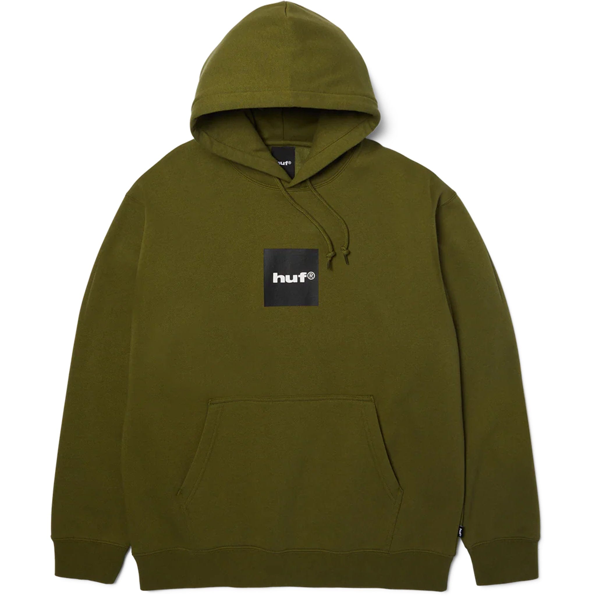 Huf Box Logo Pullover Hoodie Olive Black Sweatshirts