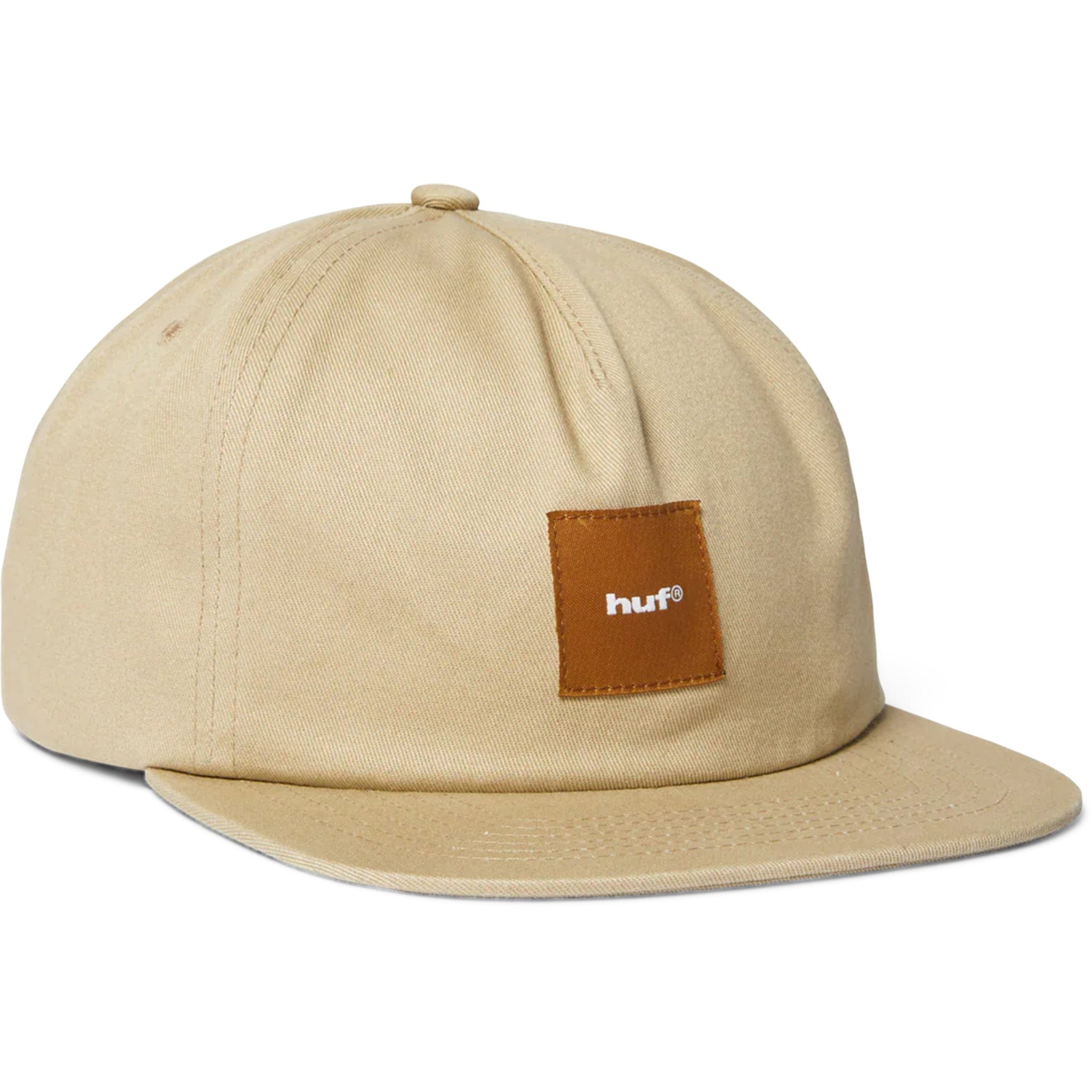 Huf Box Logo Snapback Hat Tan Brown Hats