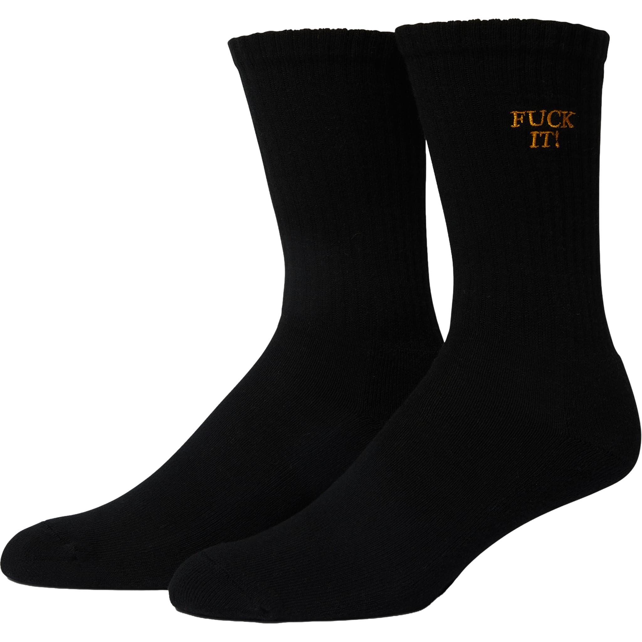 Huf Fuck It Embroidered Sock Black Gold Socks