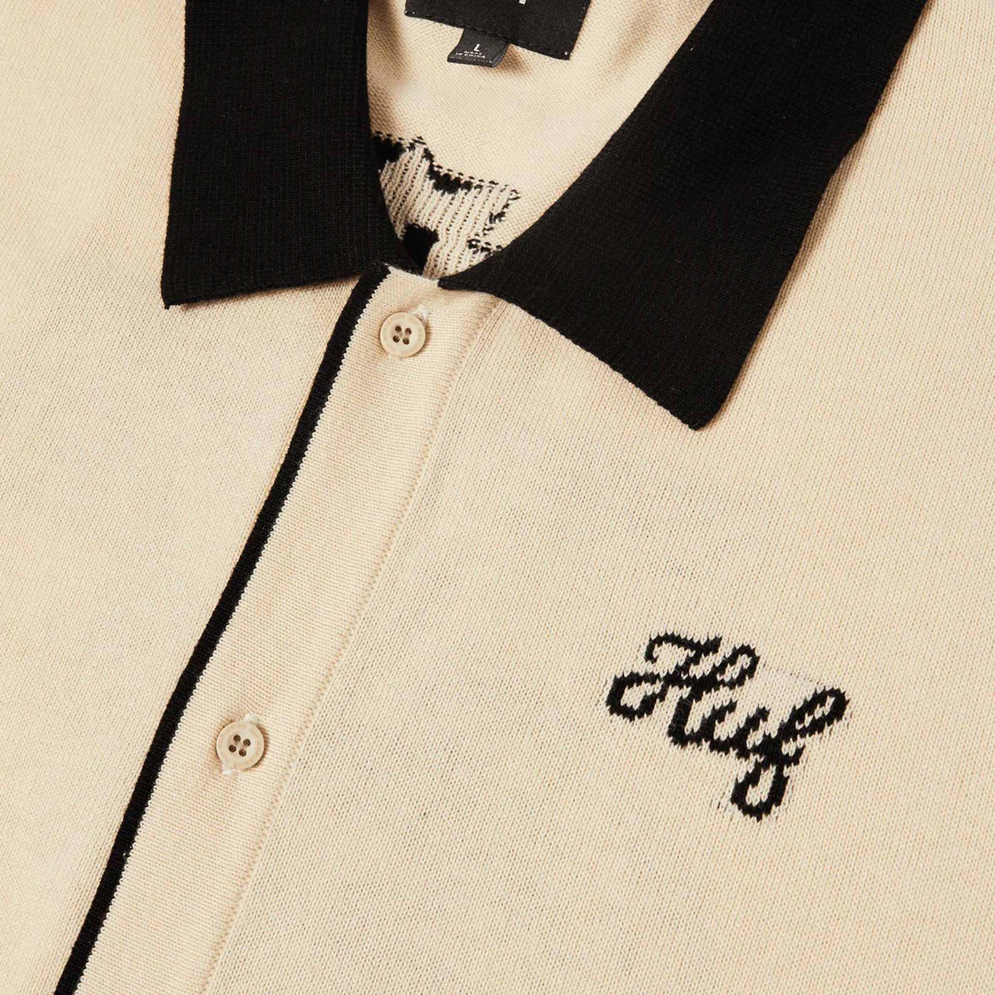 Huf Icarus Knit Button Up Top Natural Button Up