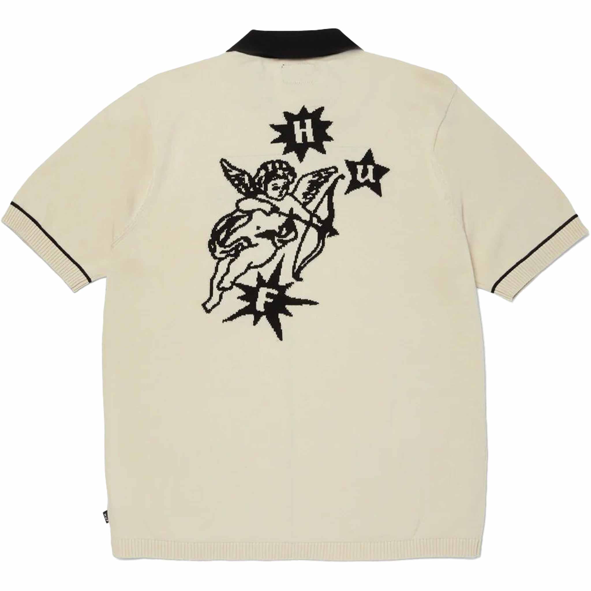 Huf Icarus Knit Button Up Top Natural Button Up