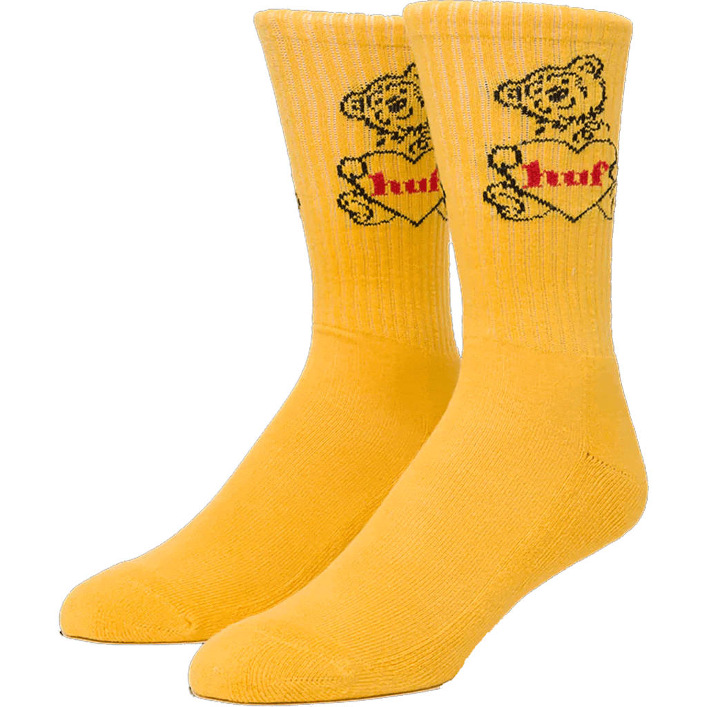 Huf Love Sucks Crew Sock Mustard Socks