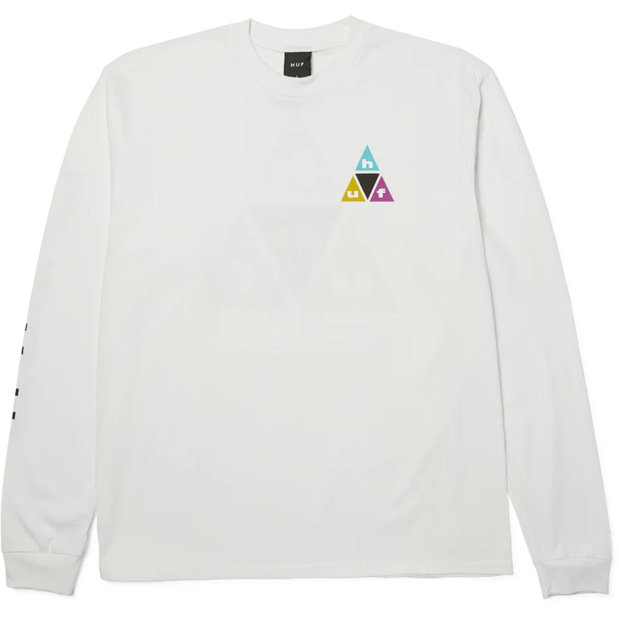 Huf Prism Triple Triangle Long Sleeve T-Shirt White T Shirt
