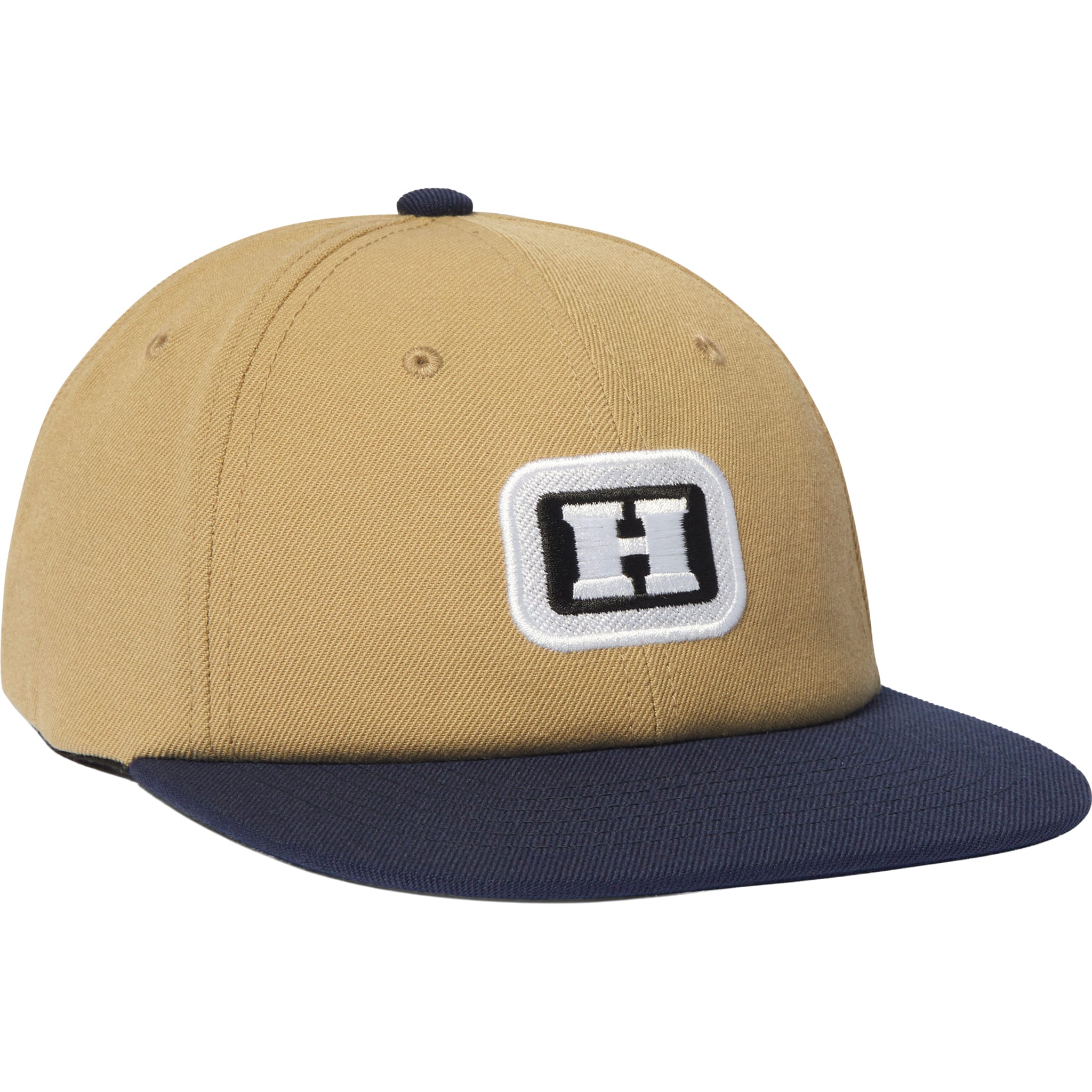 Huf Serif H 6 Panel Snapback Hat Khaki Hats