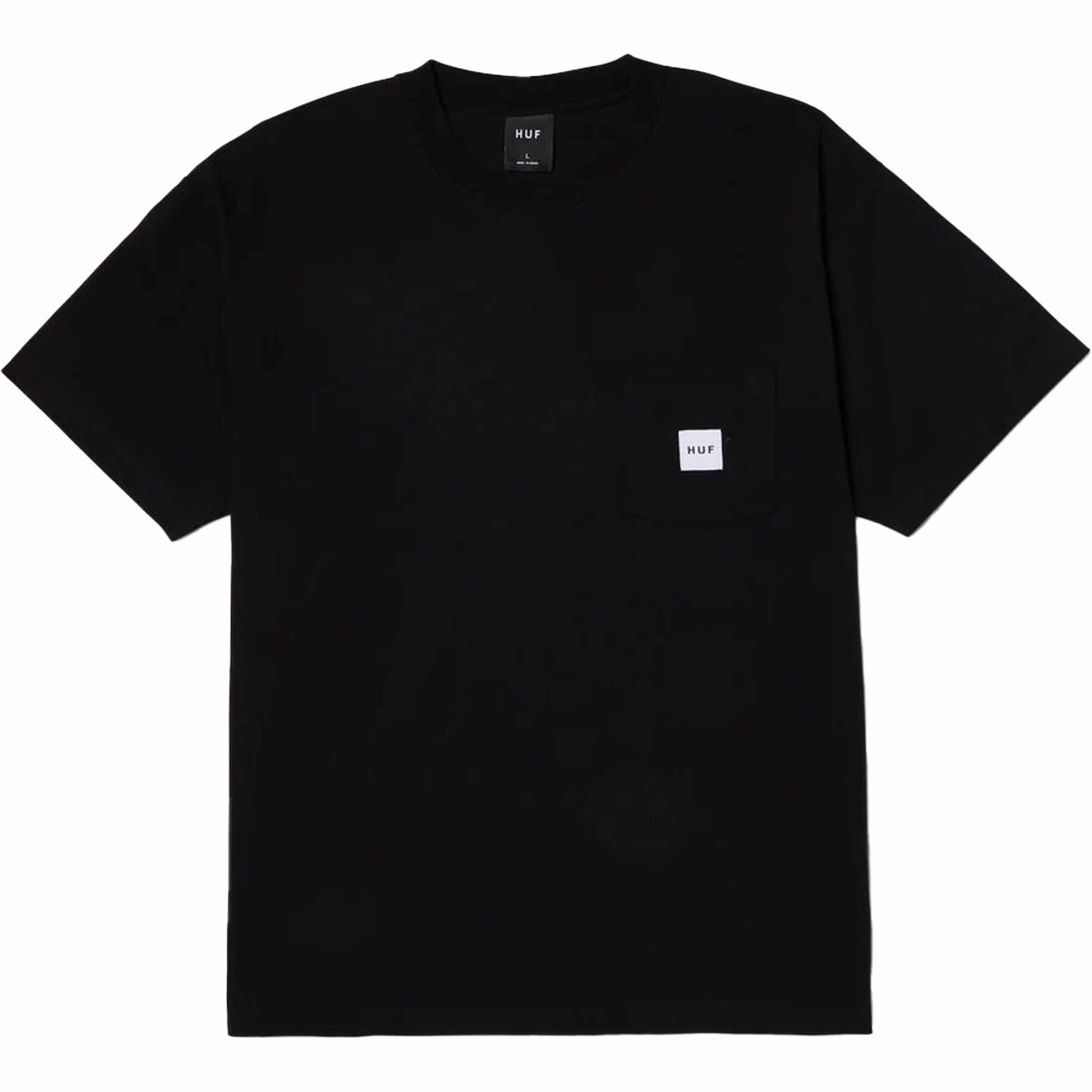Huf Set Box Logo Pocket Tee Black T Shirt