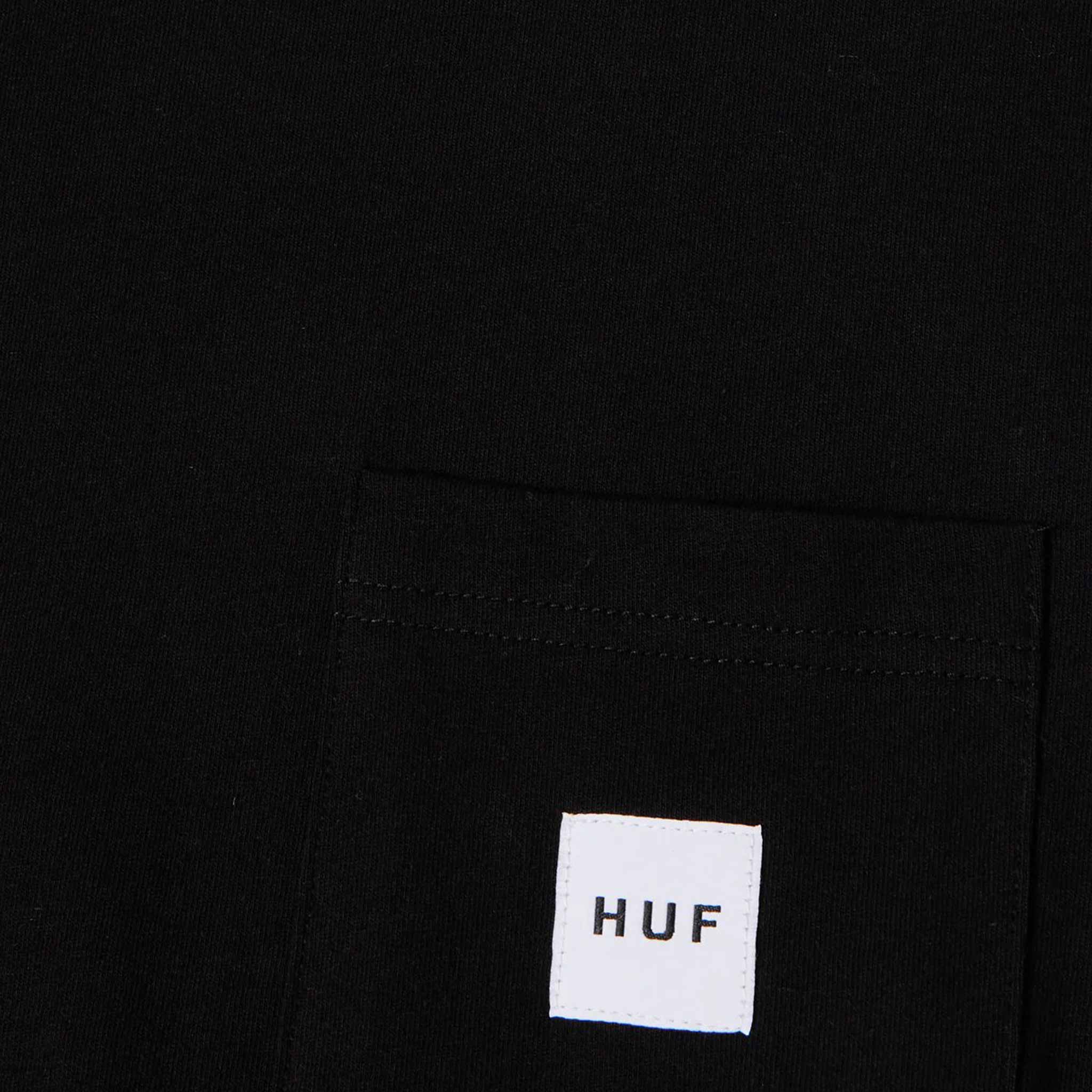 Huf Set Box Logo Pocket Tee Black T Shirt