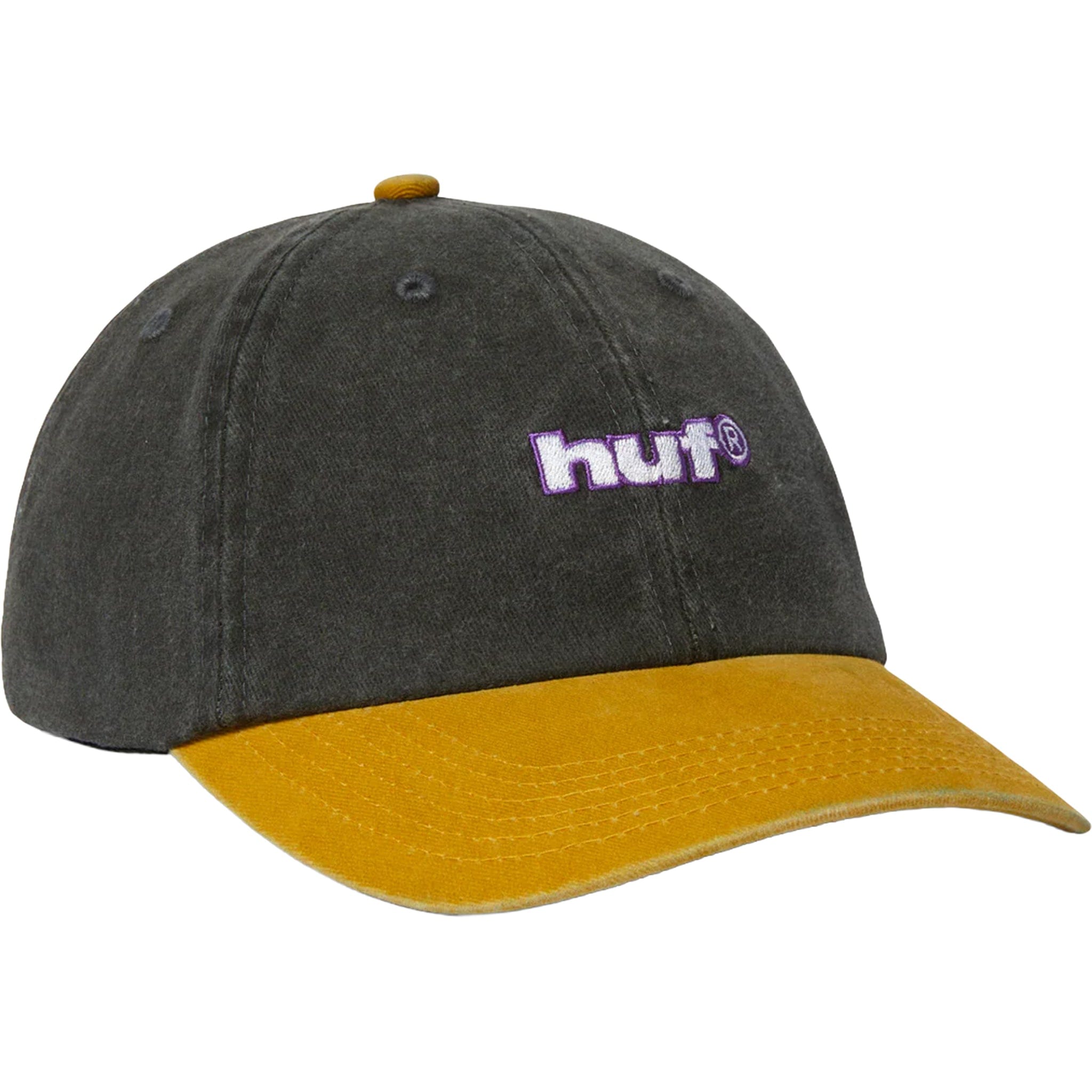 Huf Two Tone 89 Washed 6-Panel Strapback Hat Black Hats