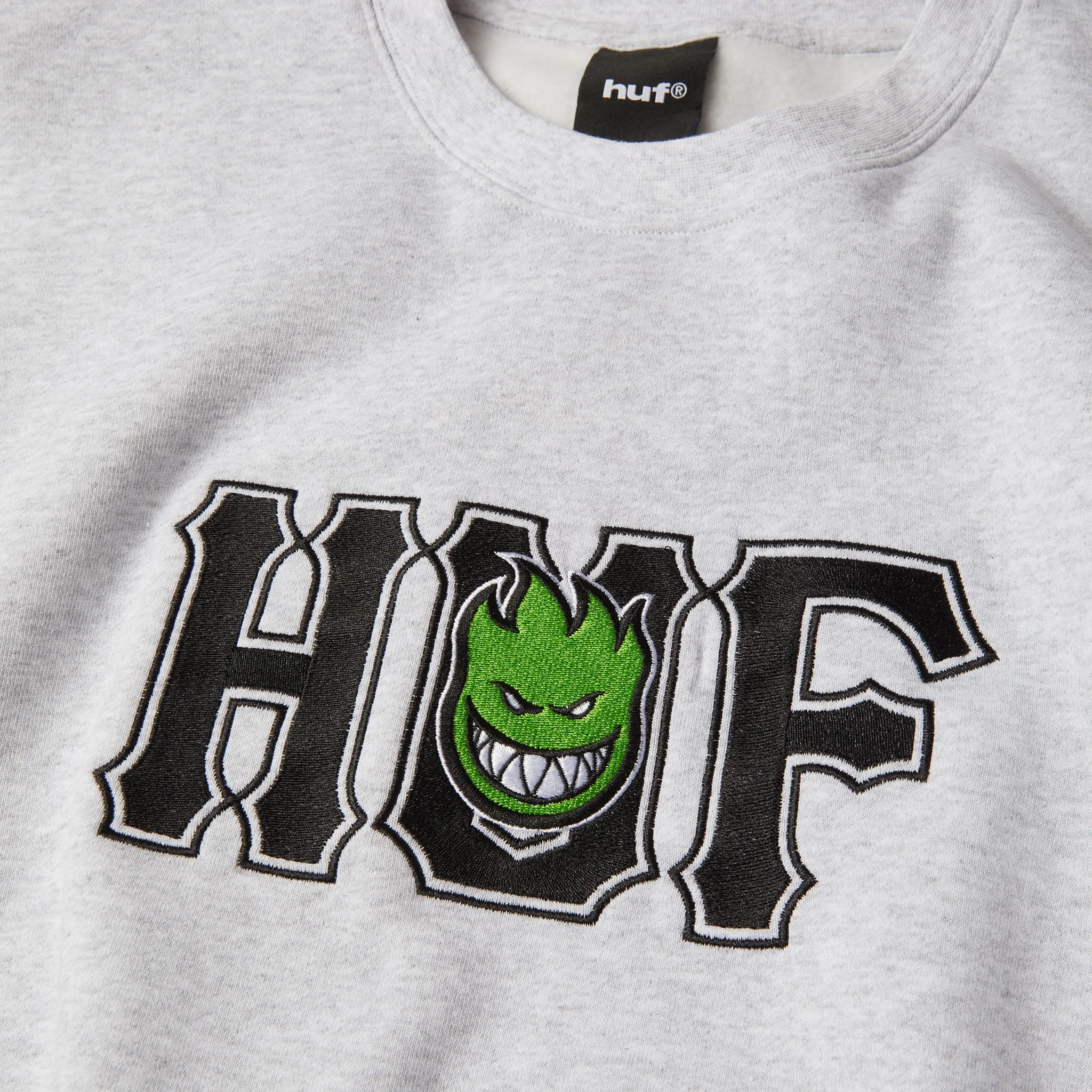 Huf x Spitfire Union Crewneck Heather Grey Sweatshirts