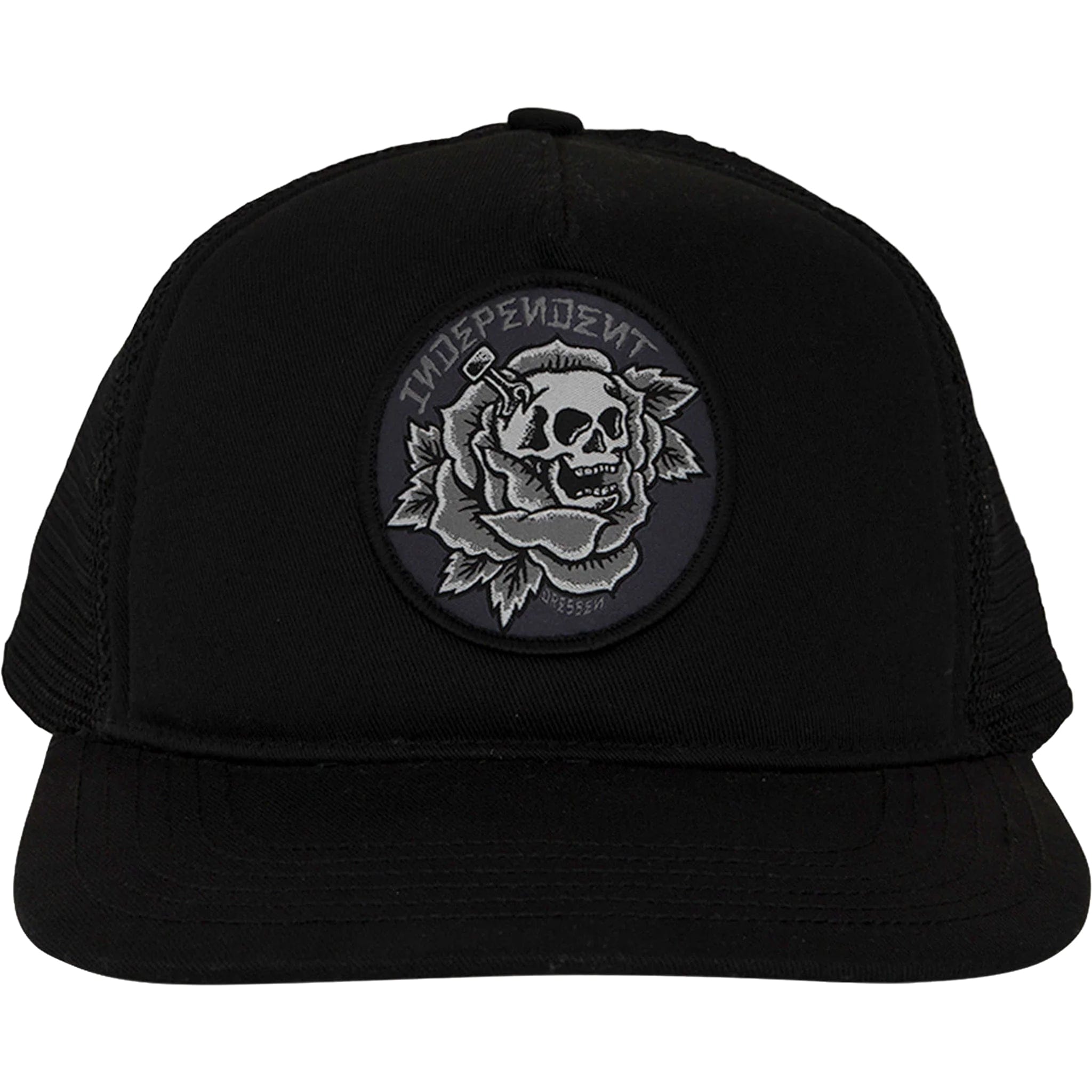 Independent Dressen Skull Rose Snapback Hat Black Hats