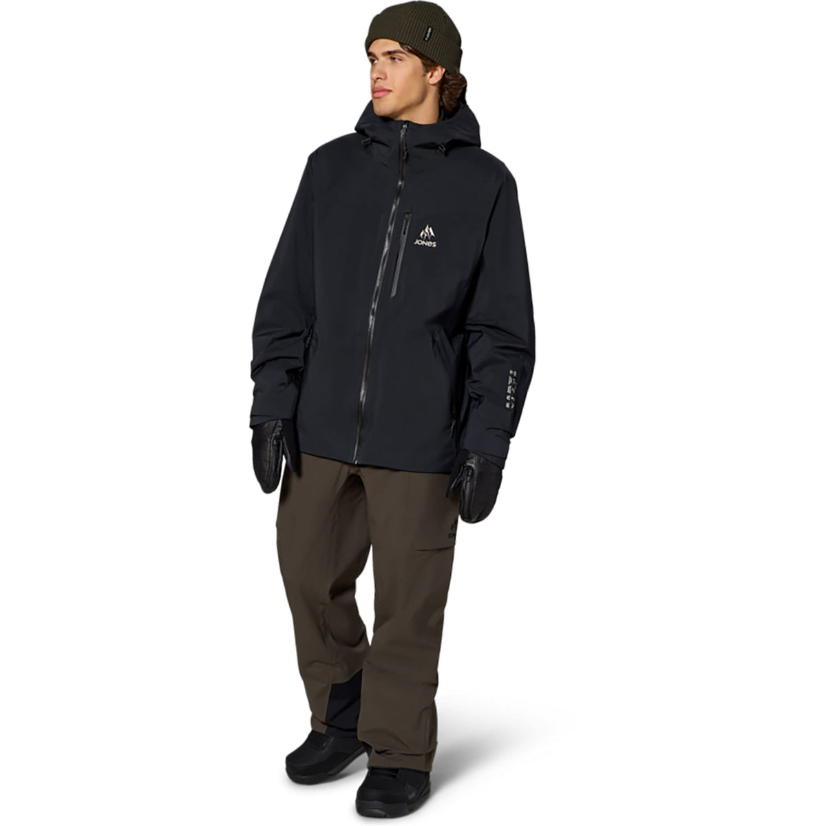 Jones Deeper Gore-Tex Insulated Snowboard Jacket Stealth Black 2027 Mens Snowboard Jackets