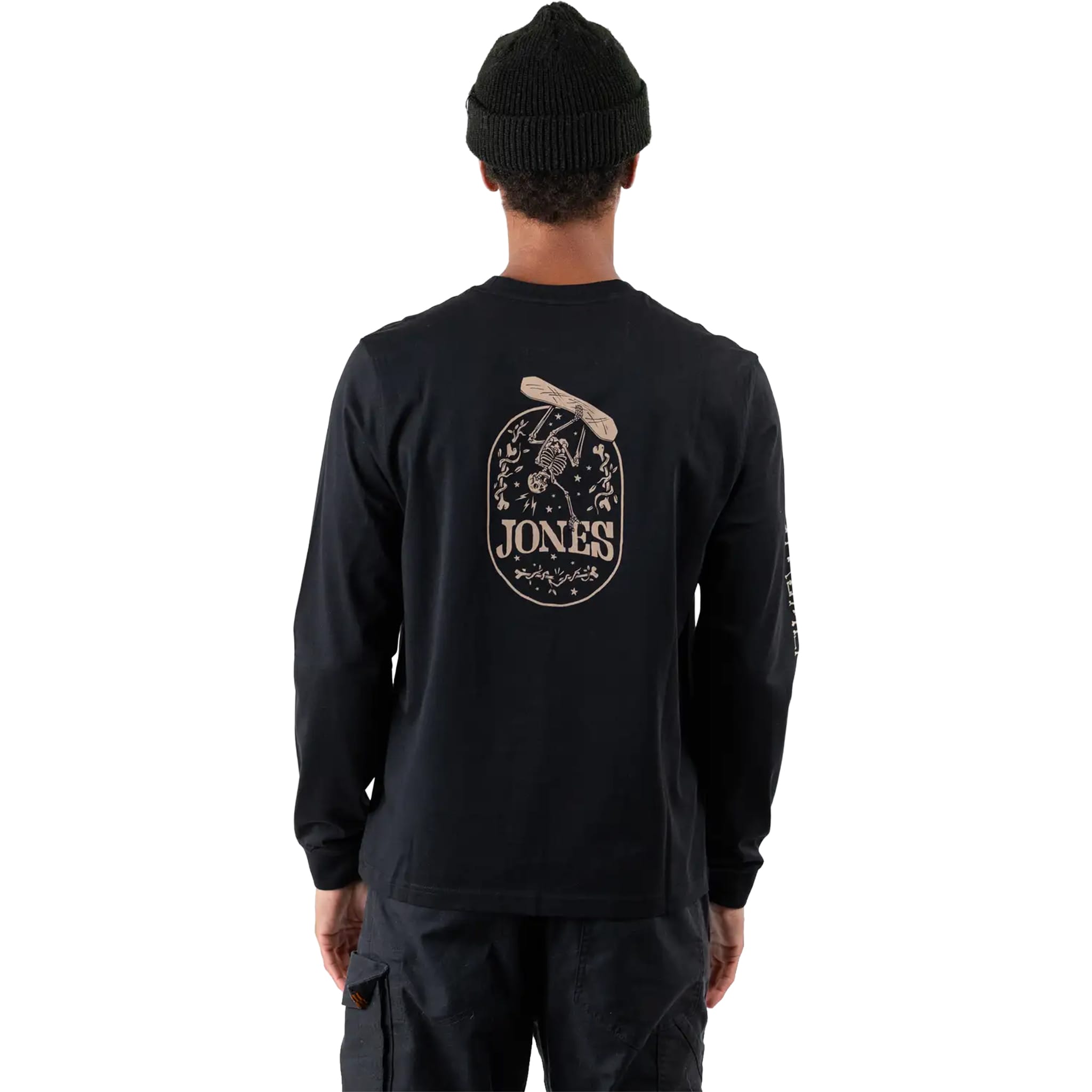 Jones Graphic Organic Cotton Long Sleeve Stealth Black T Shirt