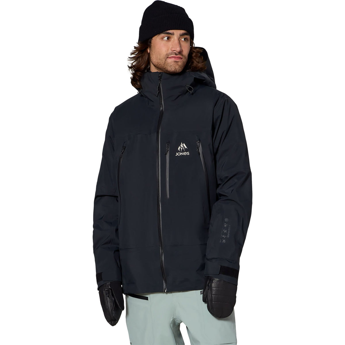 Jones Higher Gore-Tex 3L Snowboard Jacket Stealth Black 2027 Mens Snowboard Jackets