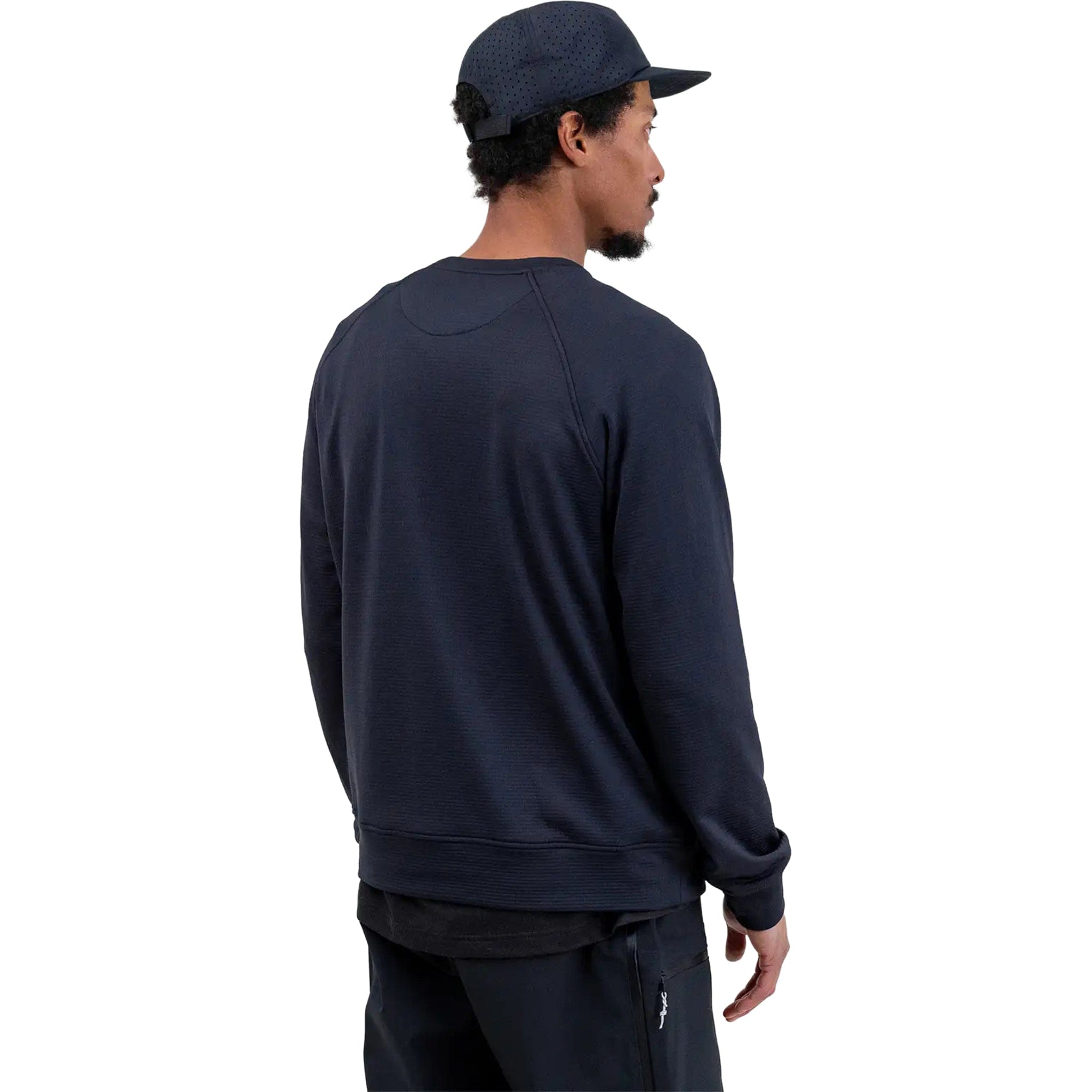 Jones Men's Flagship Recycled Grid Fleece Crew Stealth Black Mens Thermal