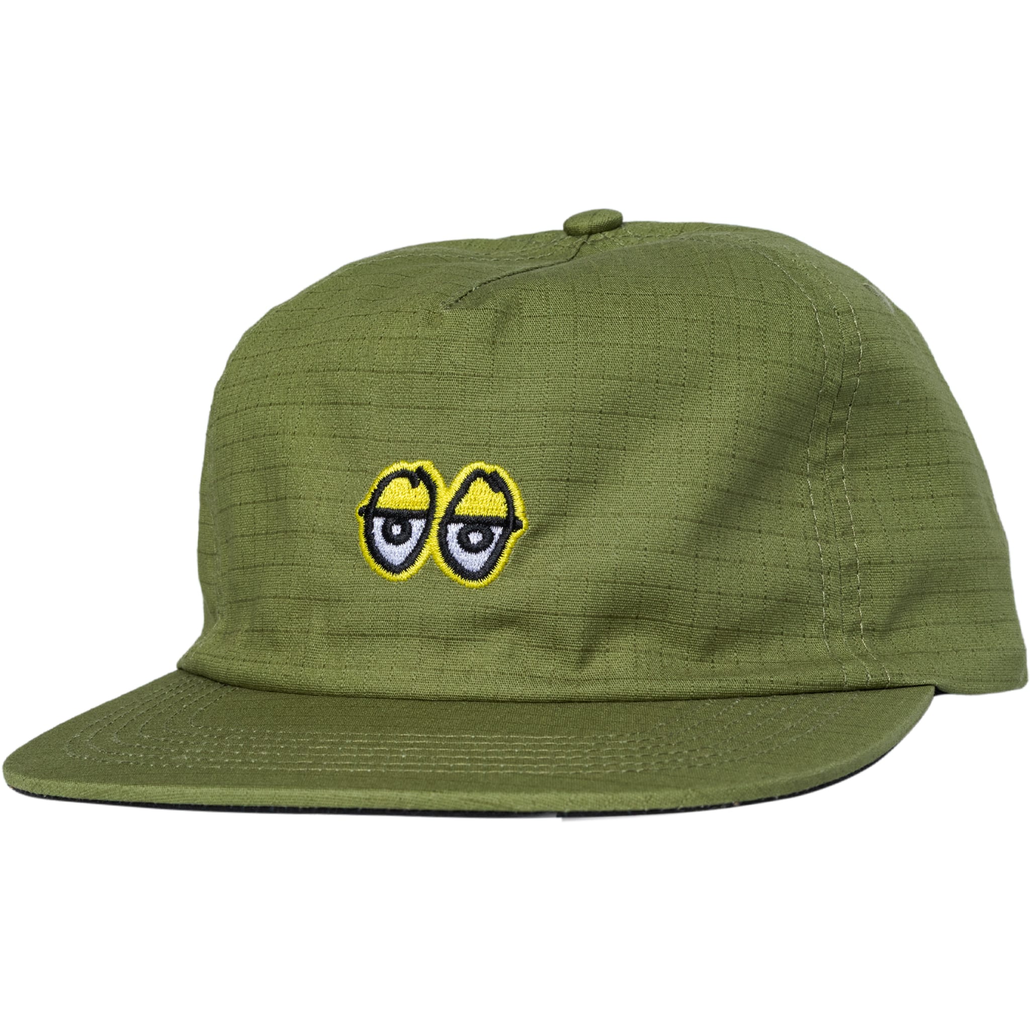Krooked Eyes Snapback Hat Olive Hats