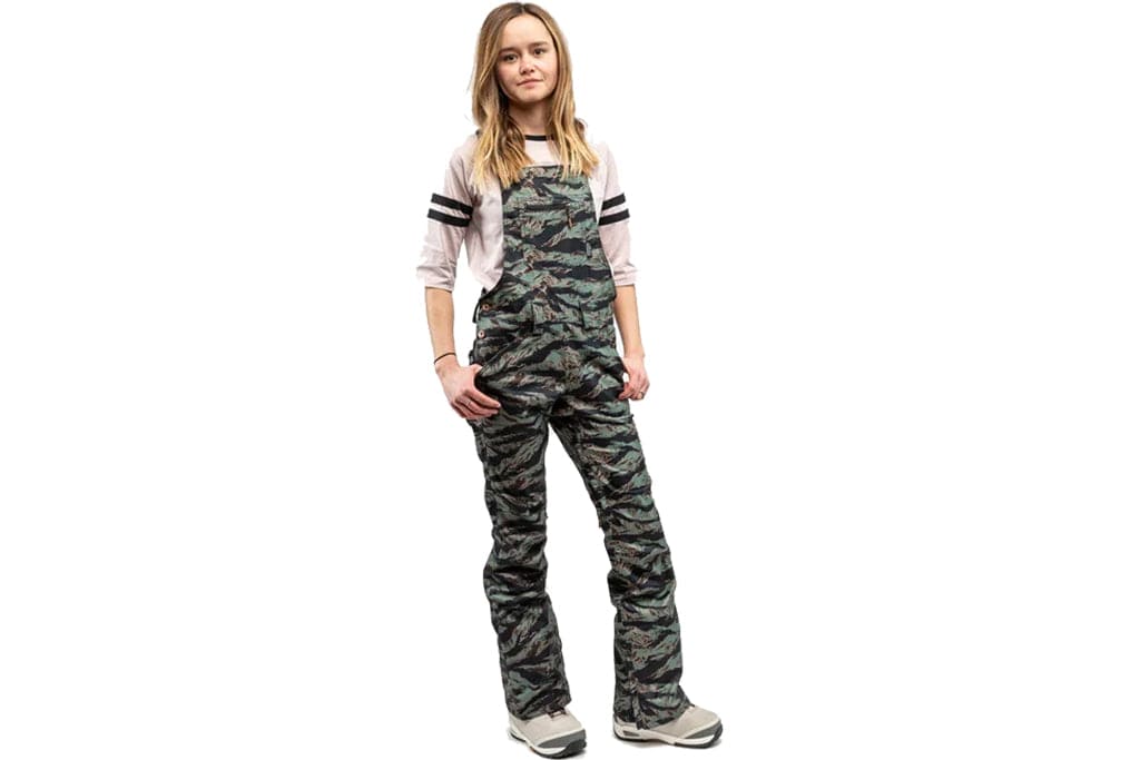 L1 Loretta Bib Tiger Camo Women's Snowboard Pants
