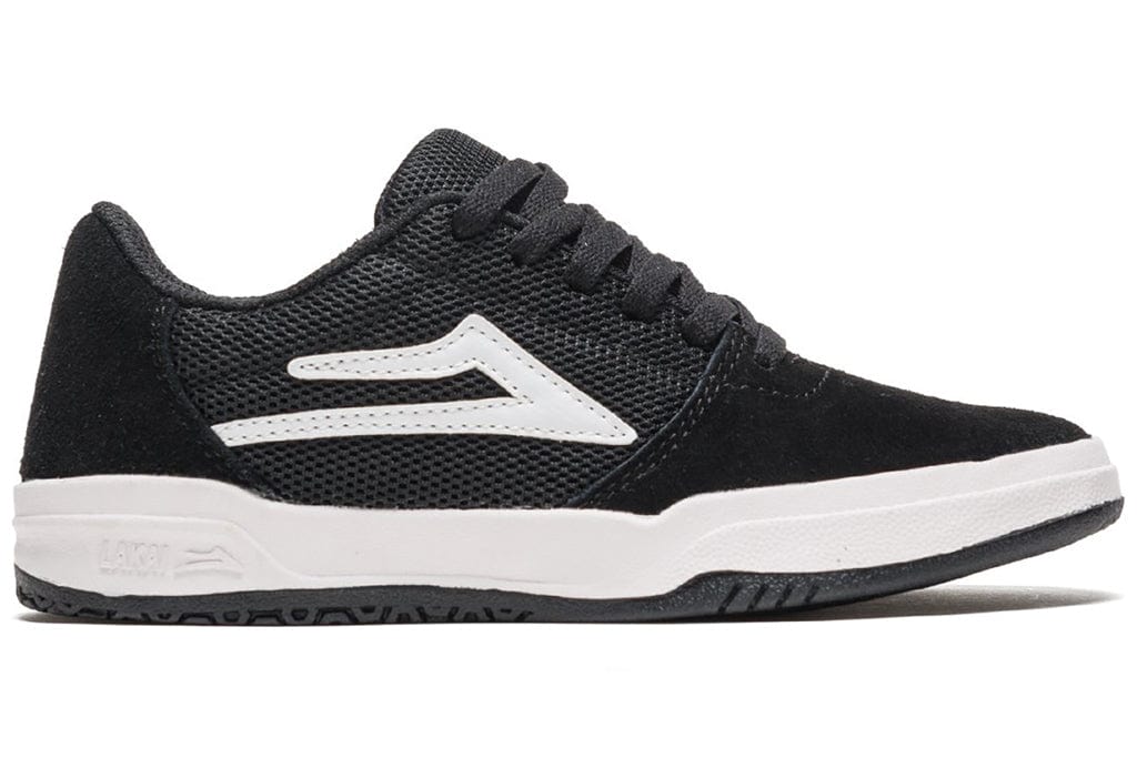 Lakai Brighton Kids Black White Suede Kids Shoes