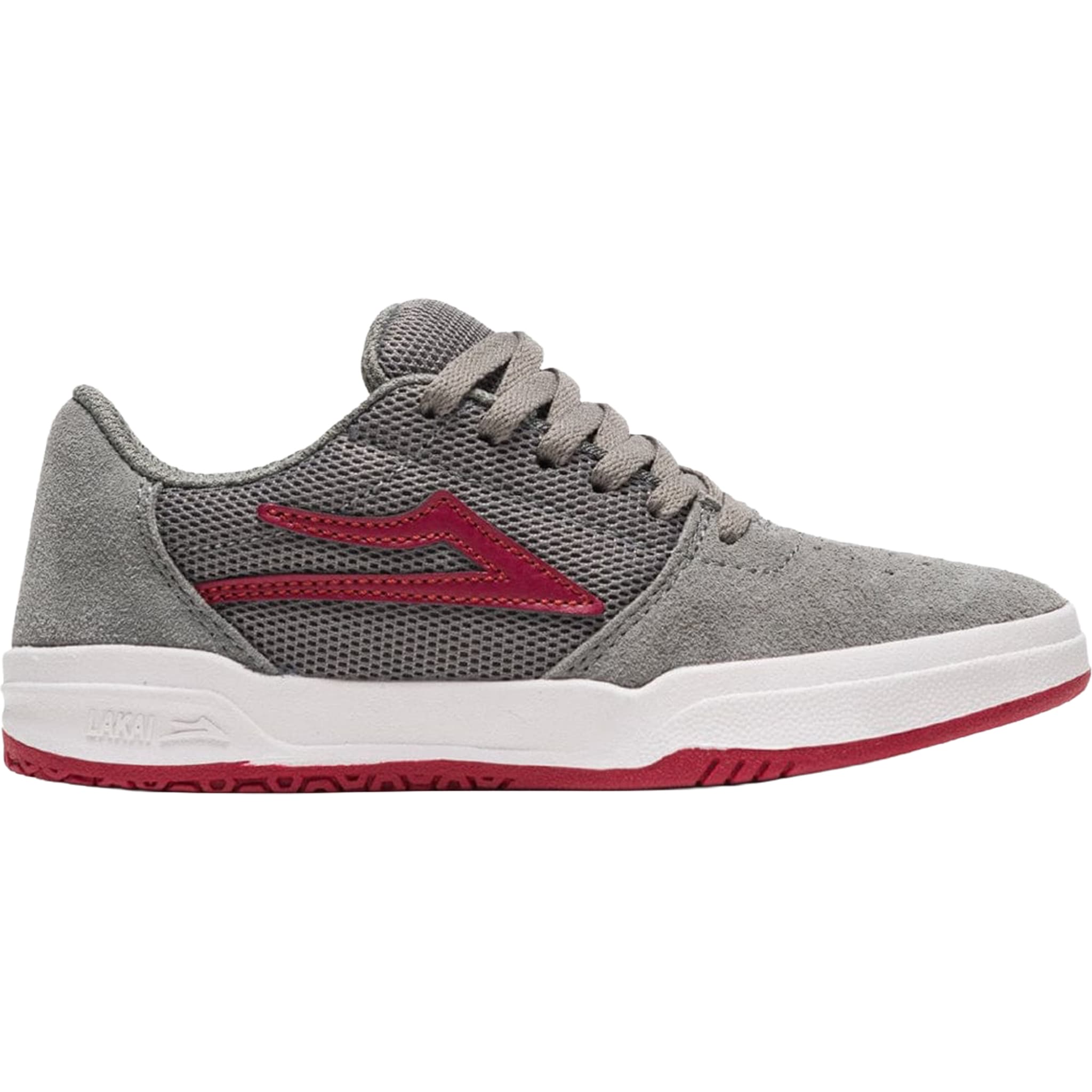 Lakai Brighton Kids Grey Red Suede Kids Shoes