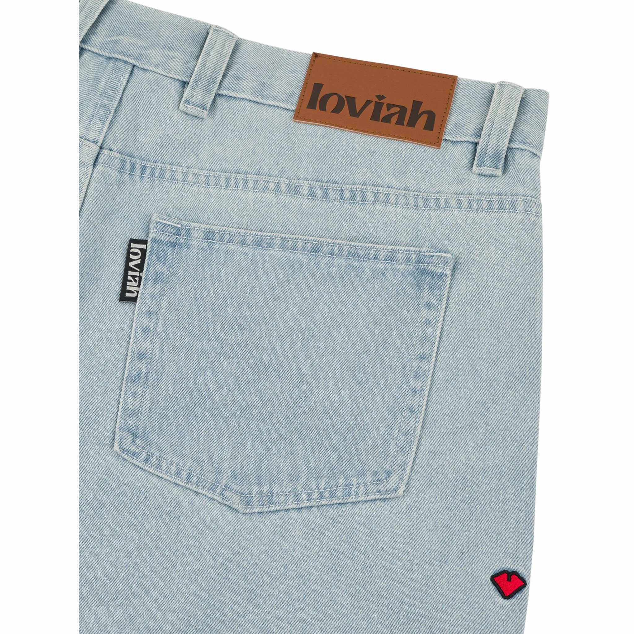 Loviah OG Baggy 5 Pocket Denim Pant White Blue Wash Pants