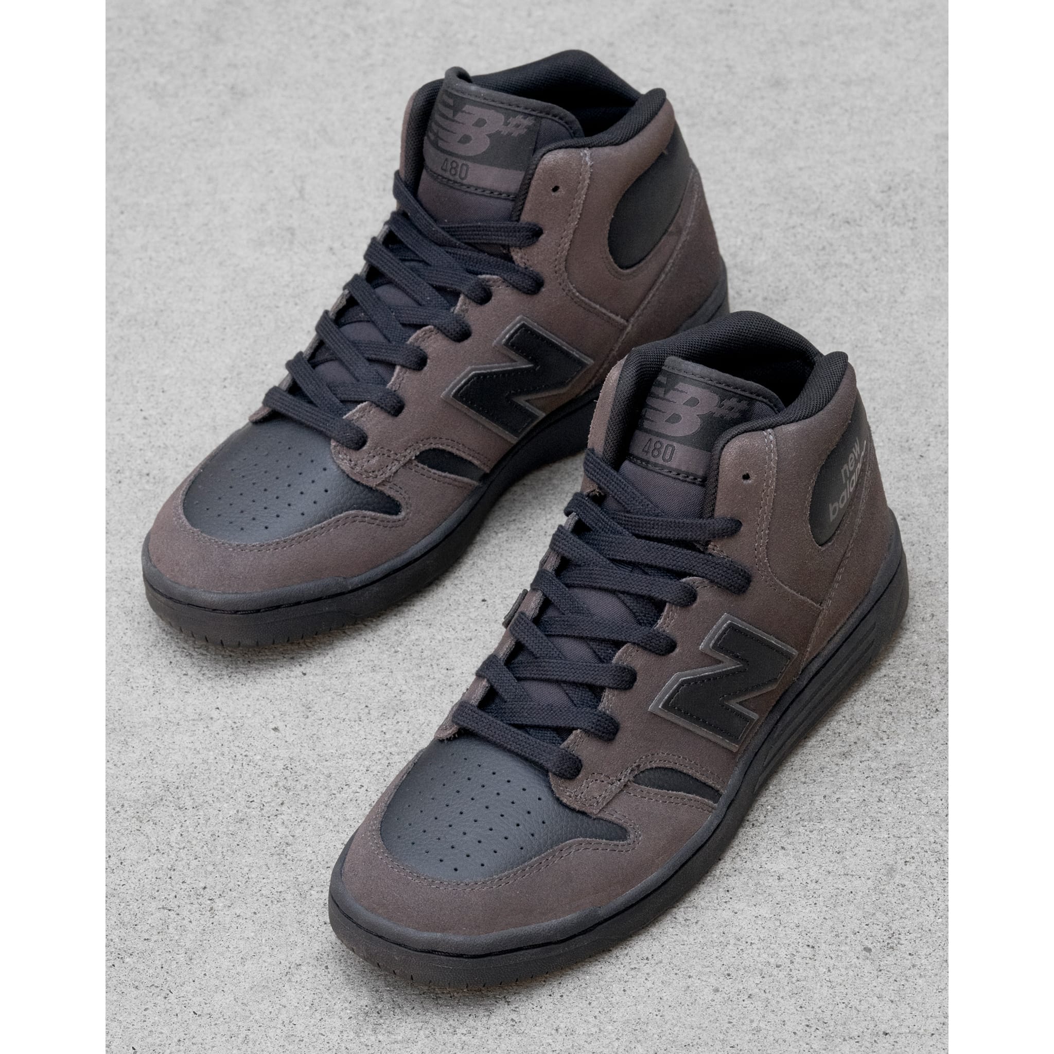 New Balance Numeric 480 High Shoe Charcoal Leather Shoes