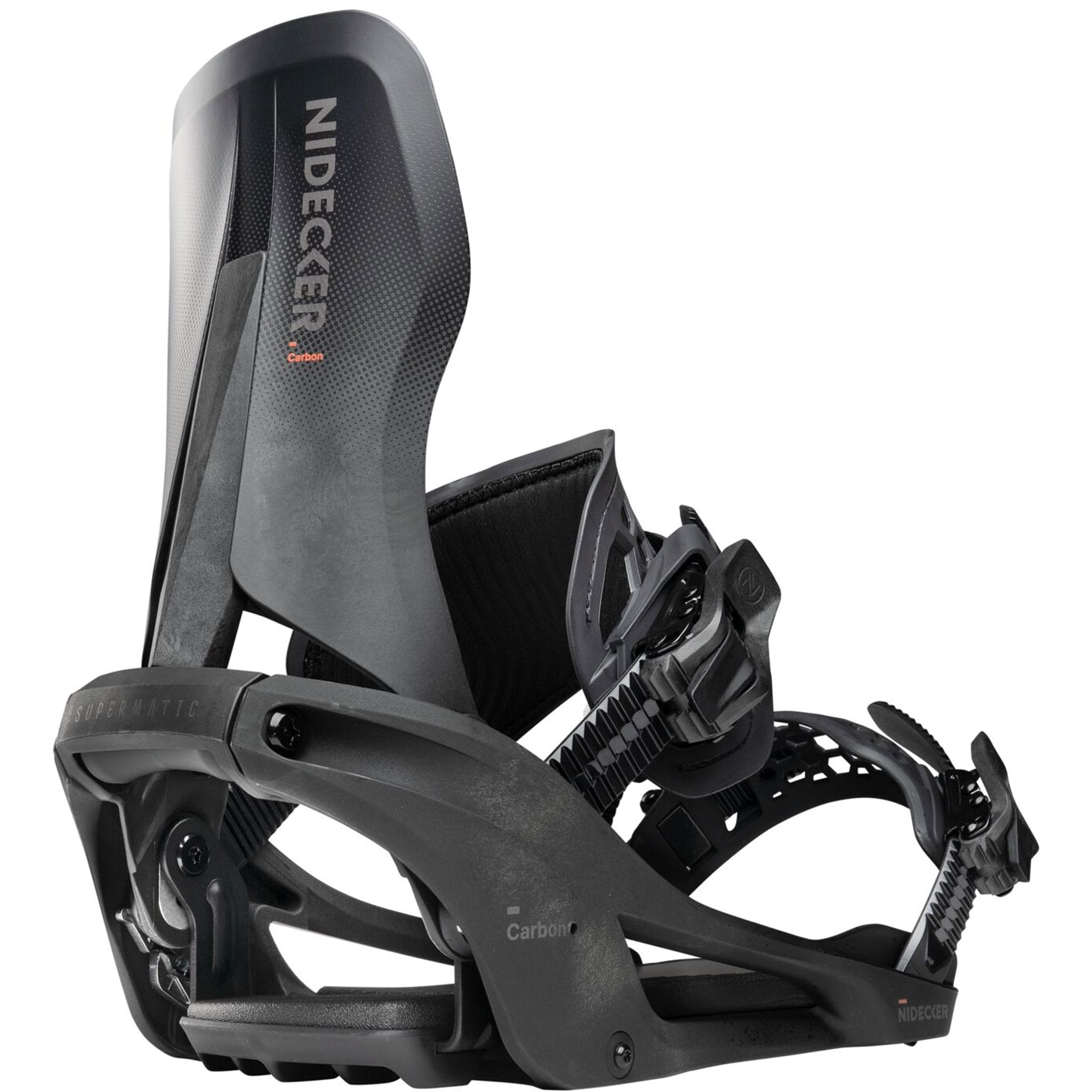 Nidecker Carbon Supermatic Snowboard Binding Black 2027 Mens Snowboard Bindings