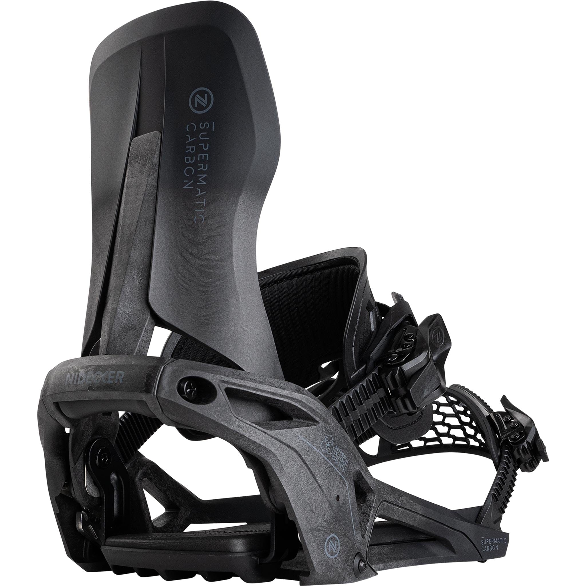 Nidecker Supermatic Hybrid Carbon Snowboard Binding Black 2026 Mens Bindings
