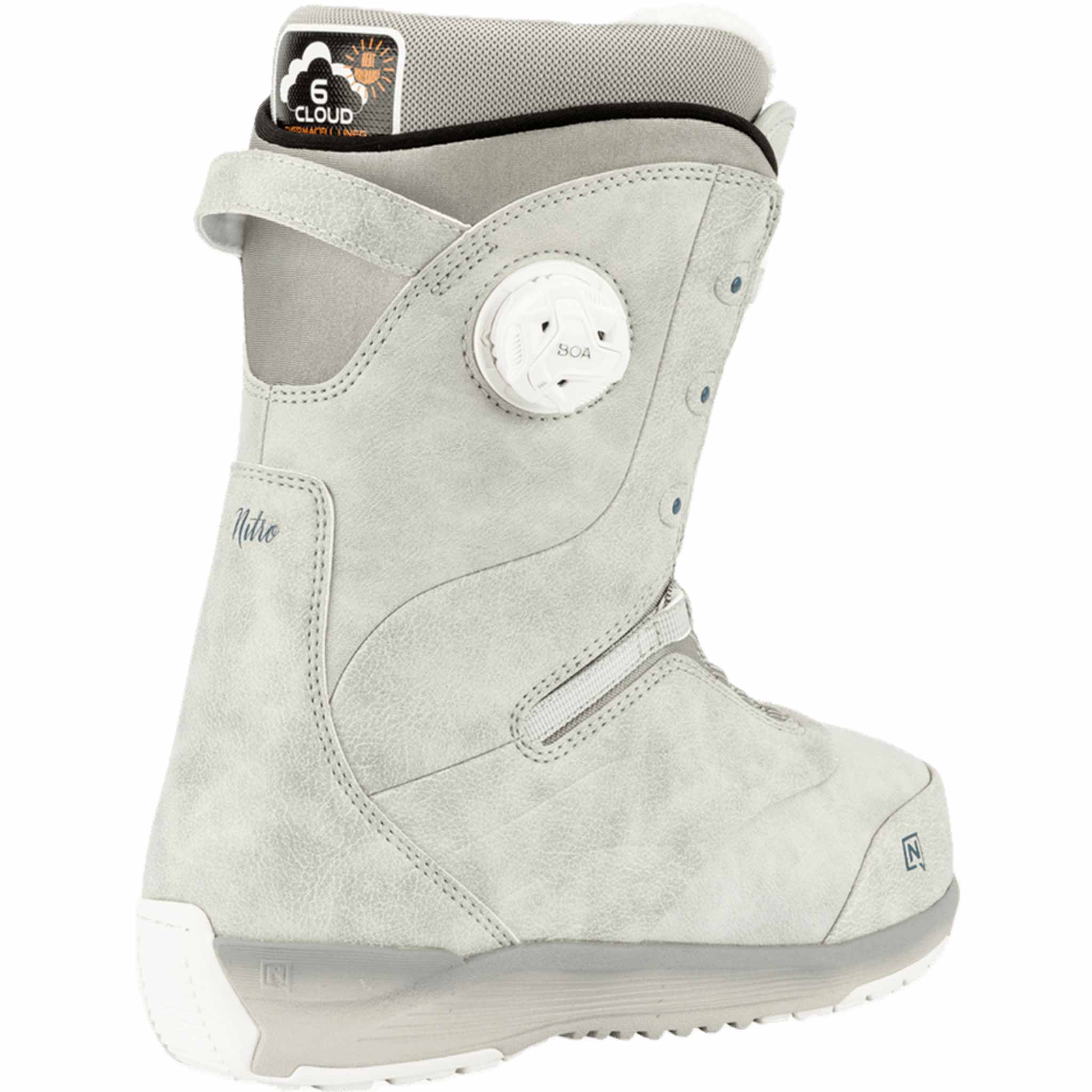 Nitro Womens Crown Boa Snowboard Boot Light Grey 2026 Women's Boots