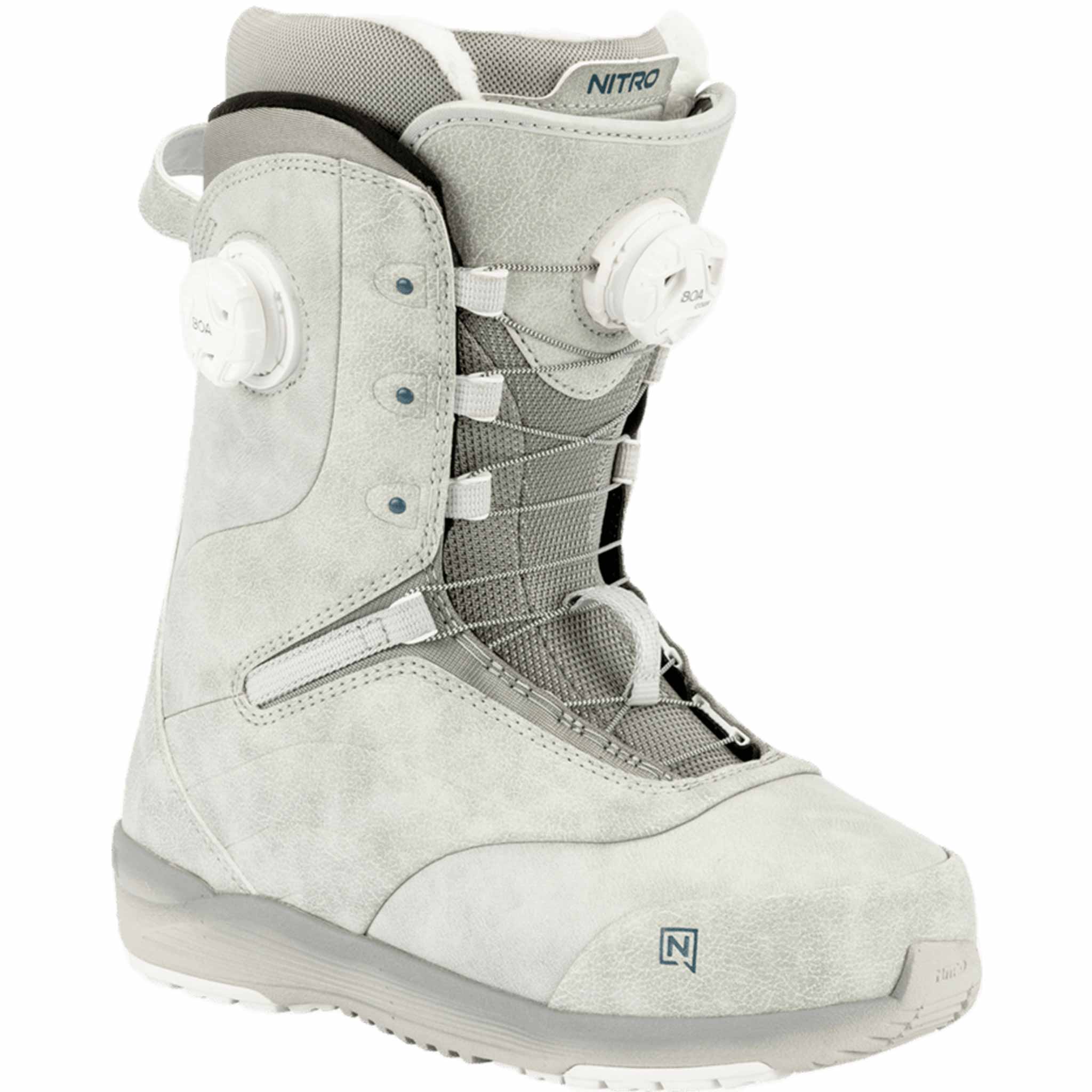 Nitro Womens Crown Boa Snowboard Boot Light Grey 2026 Women's Boots