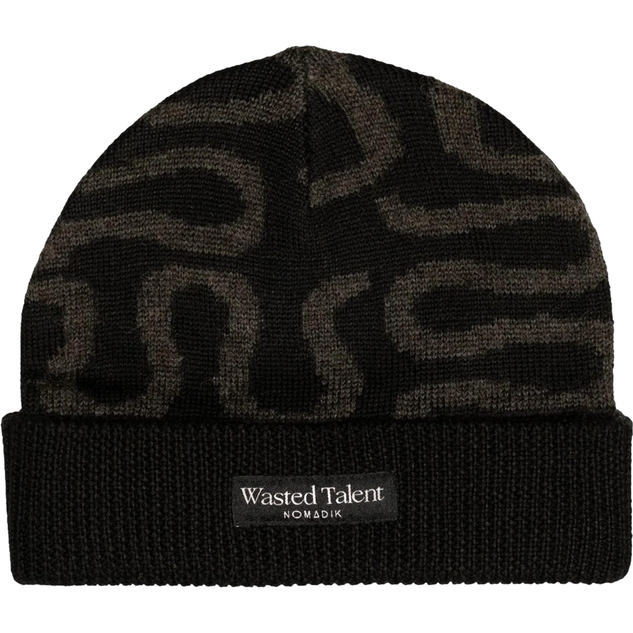 Nomadik Wasted Talent Jacquard Beanie Black Grey Beanie