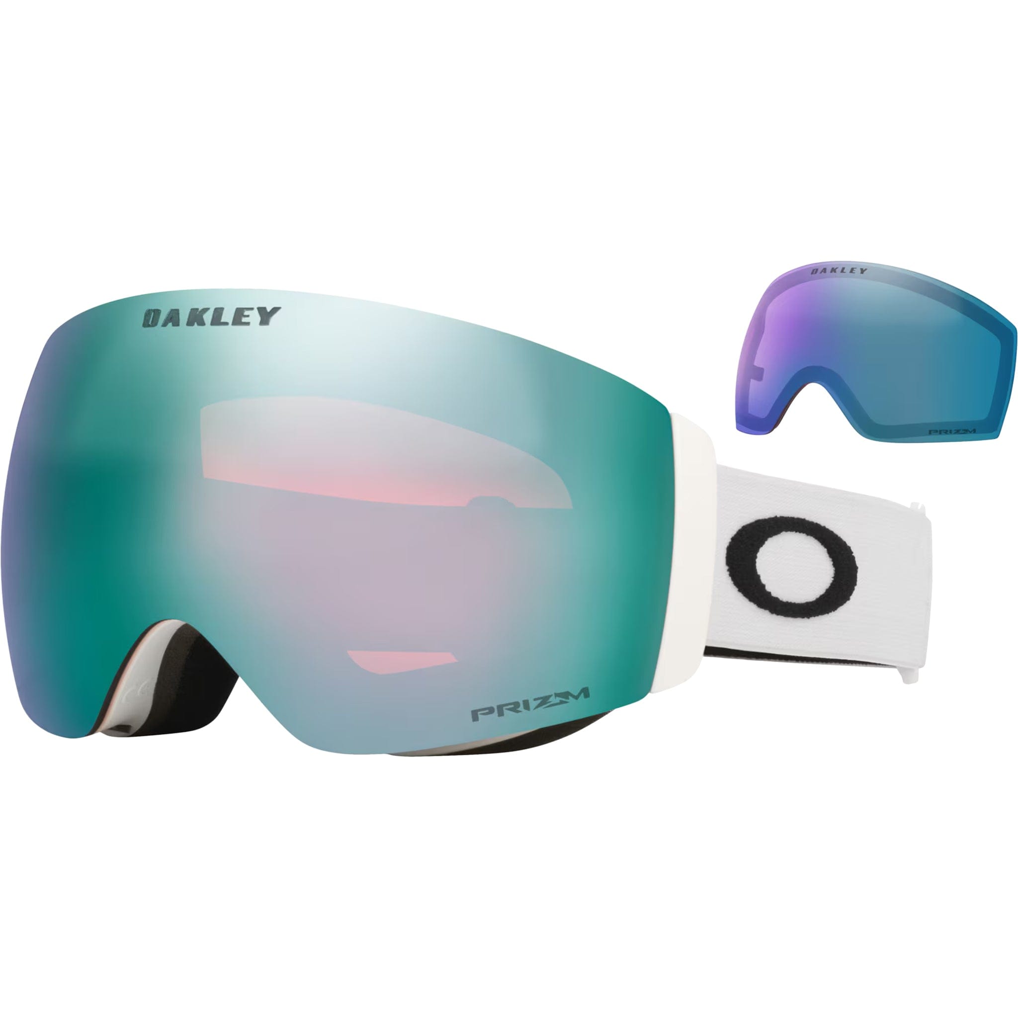 Oakley Flight Deck Pro M Snow Goggles Matte White Prizm Snow Sapphire Iridium Goggles