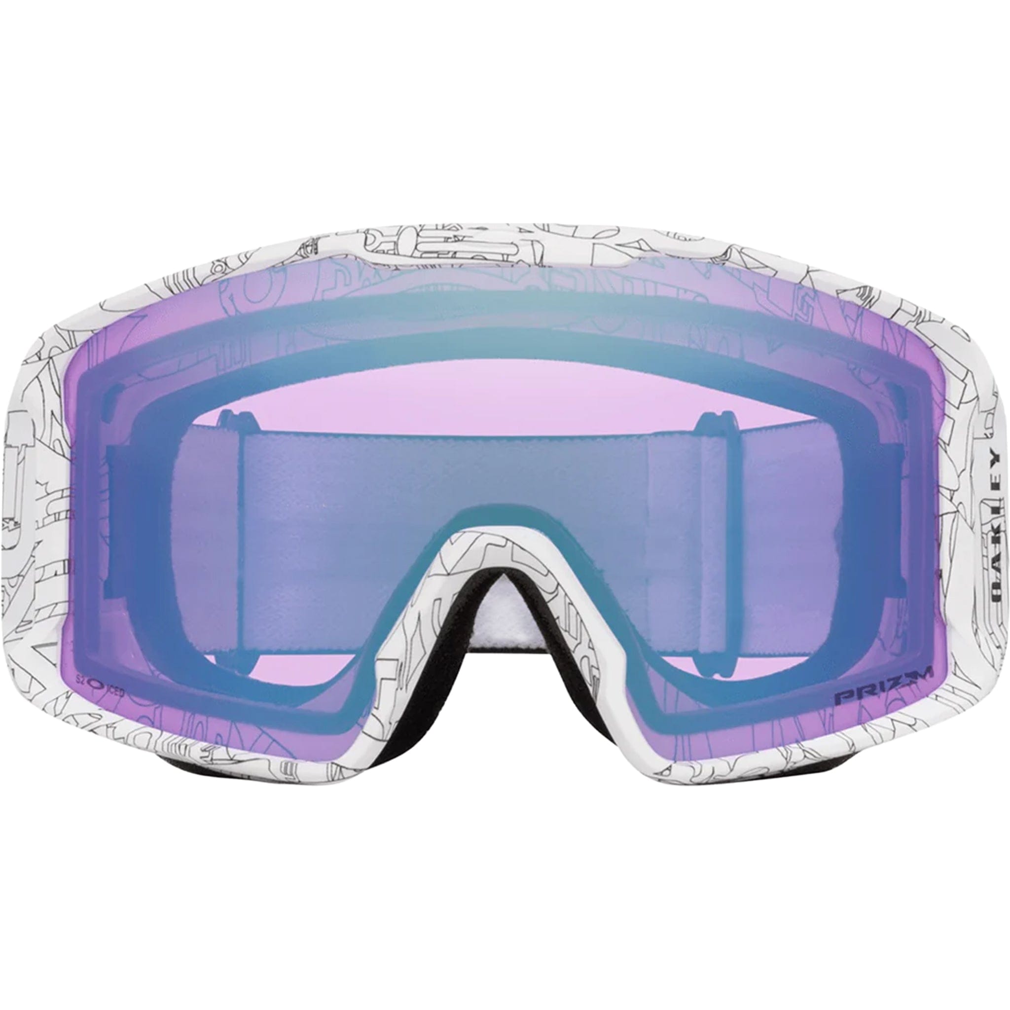 Oakley Line Miner L Snow Goggles Matte White Ghost Text Prizm Iced Iridium Goggles