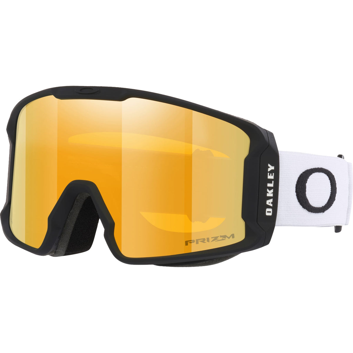 Oakley Line Miner M Snow Goggles Matte White Prizm 24K Gold Iridium Lens 2027 Goggles