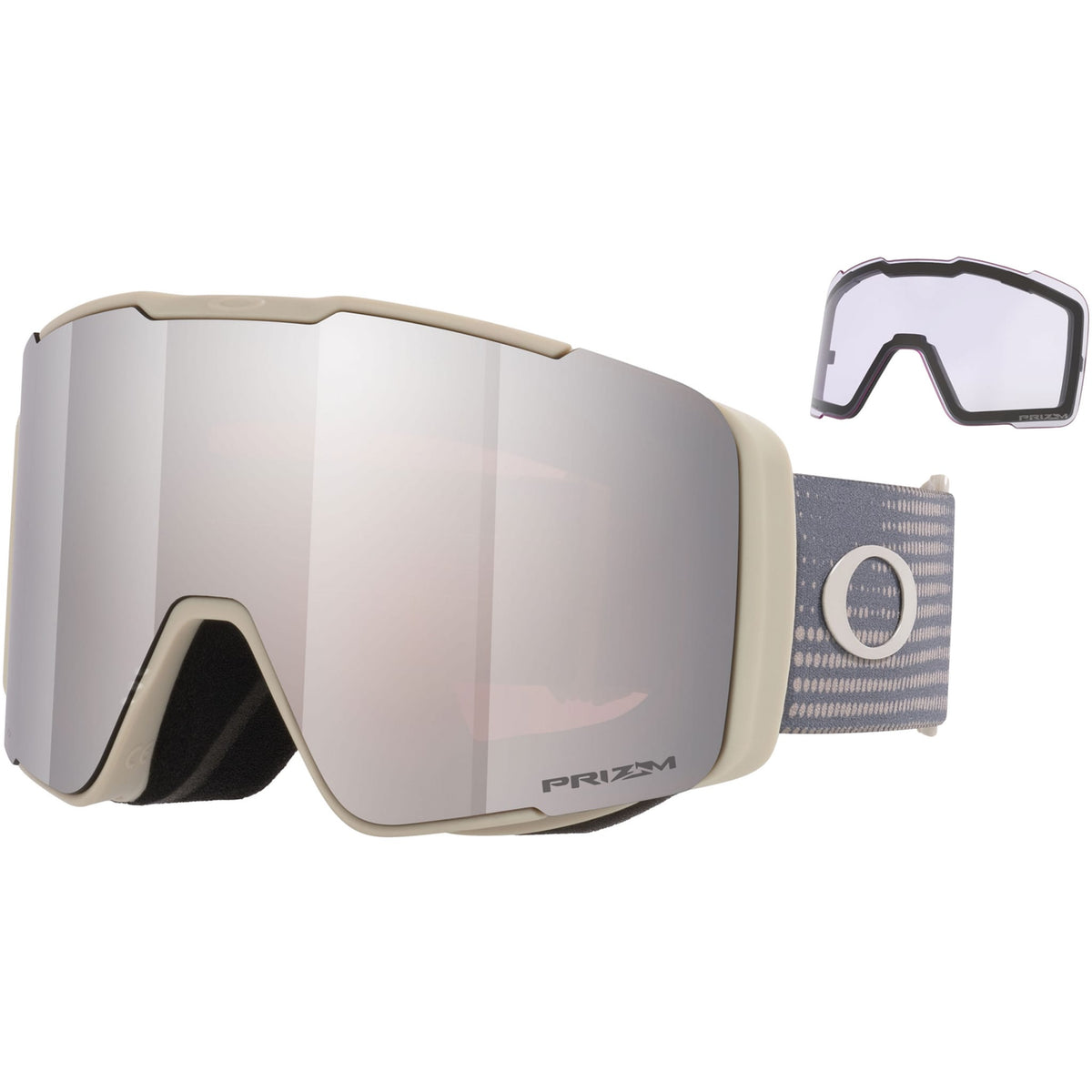 Oakley Line Miner Pro L Low Bridge Fit Snow Goggles Warm Grey Prizm Black Iridium Lens 2027 Goggles