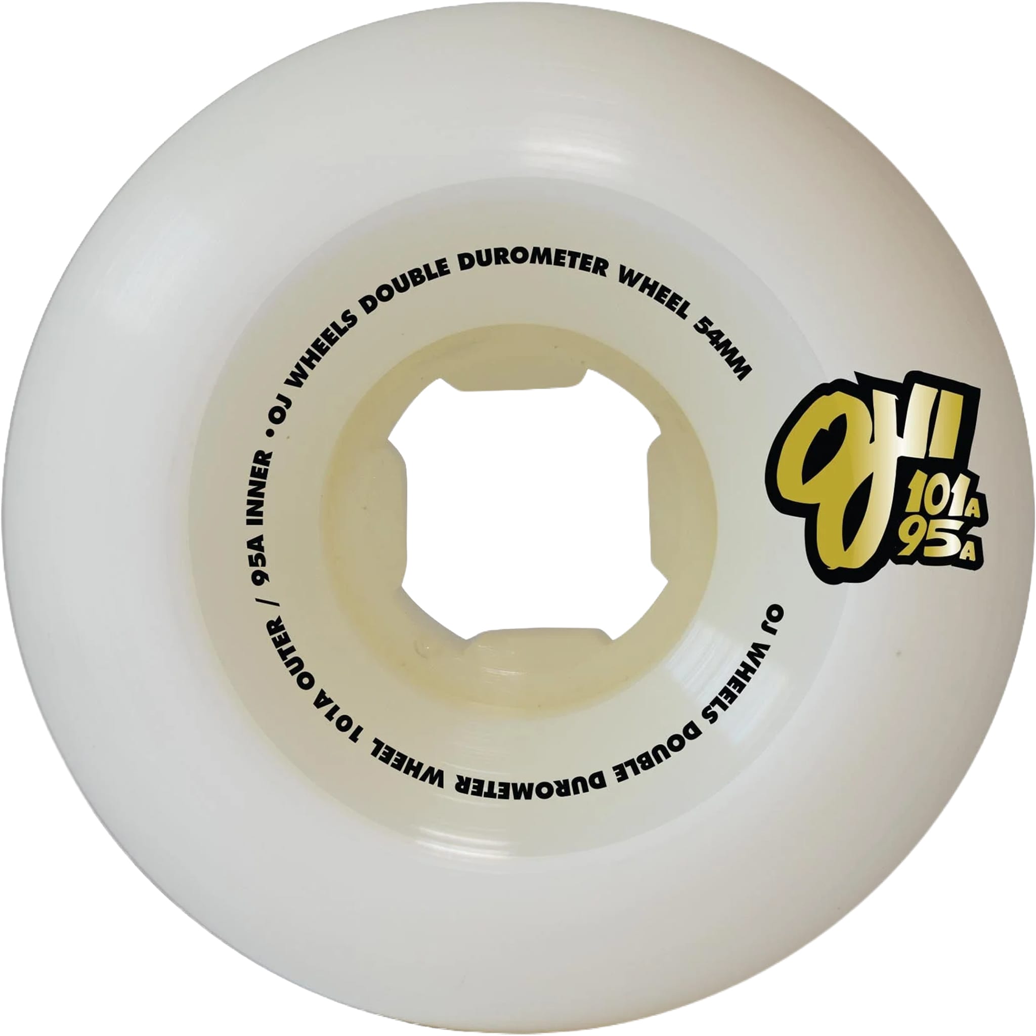 OJS Double Duro White Mini Combo Skateboard Wheels 101a/95a 54mm Skateboard Wheels