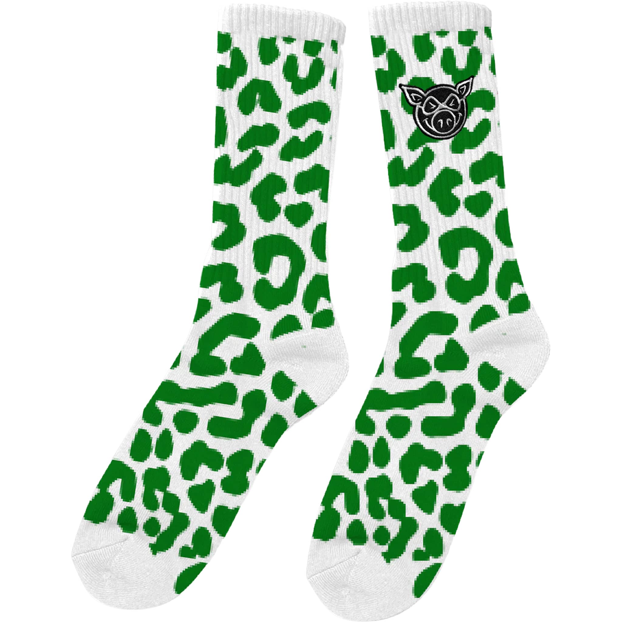 Pig Leopard Socks Kelly Green Socks