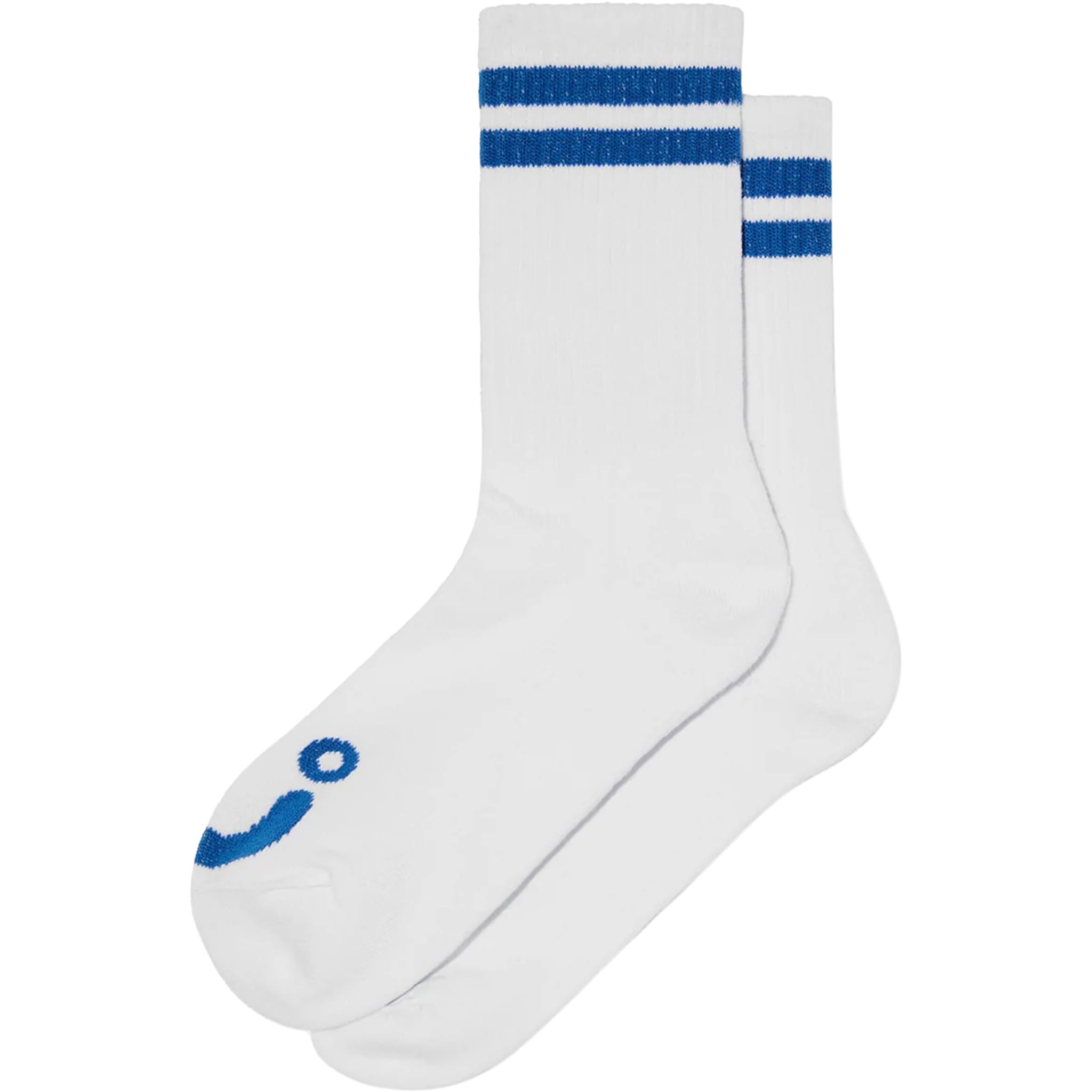 Polar Rib Socks Happy Sad White Blue Socks