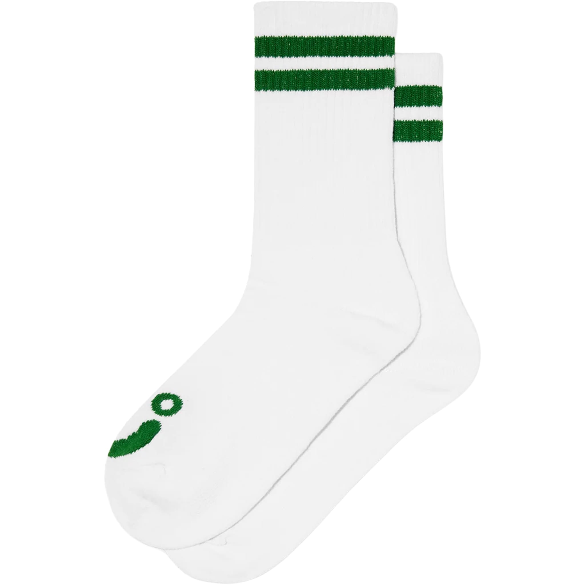 Polar Rib Socks Happy Sad White Green Socks