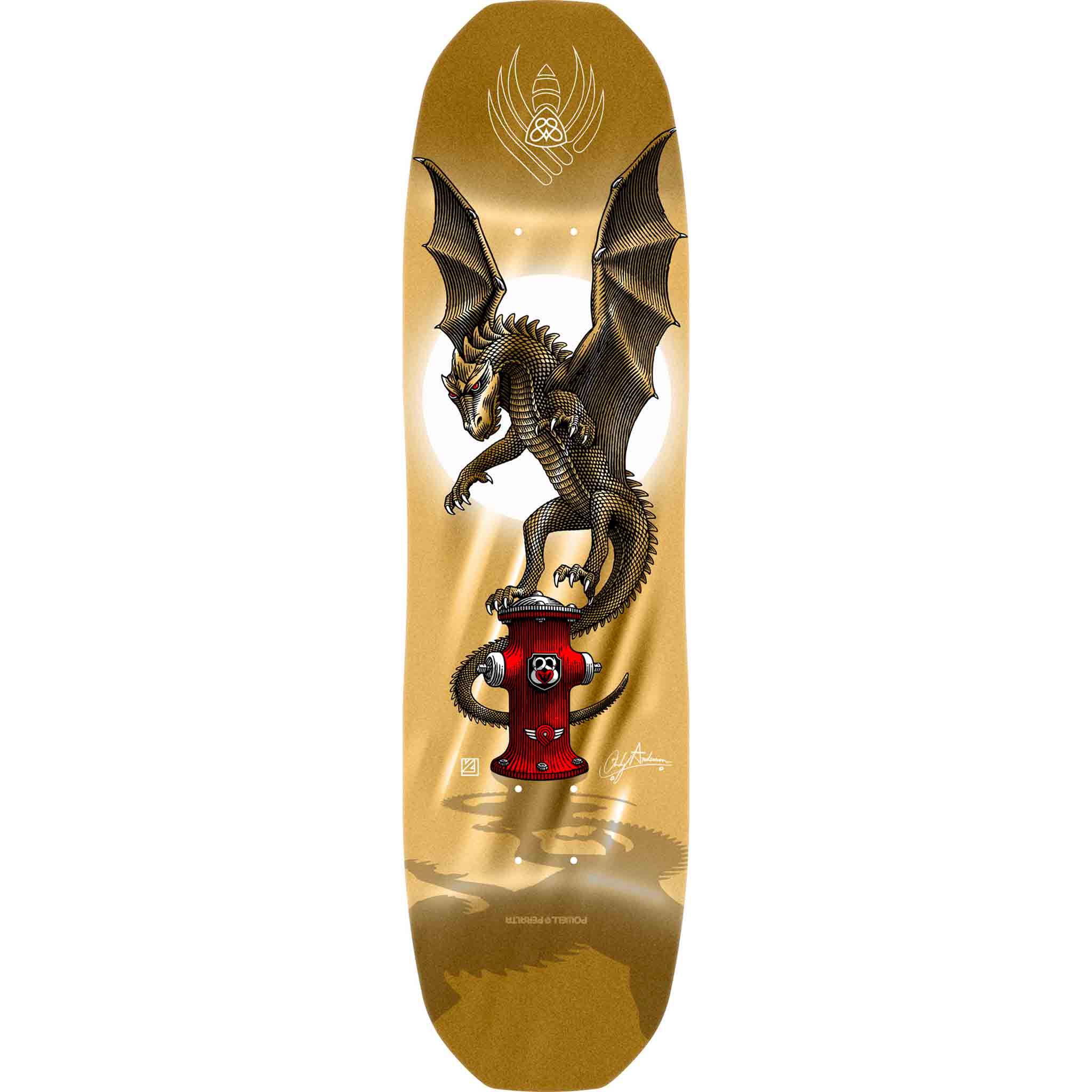 Powell Peralta Anderson Hydrant Flight 8.4" Skateboard Deck Gold Foil Skateboard